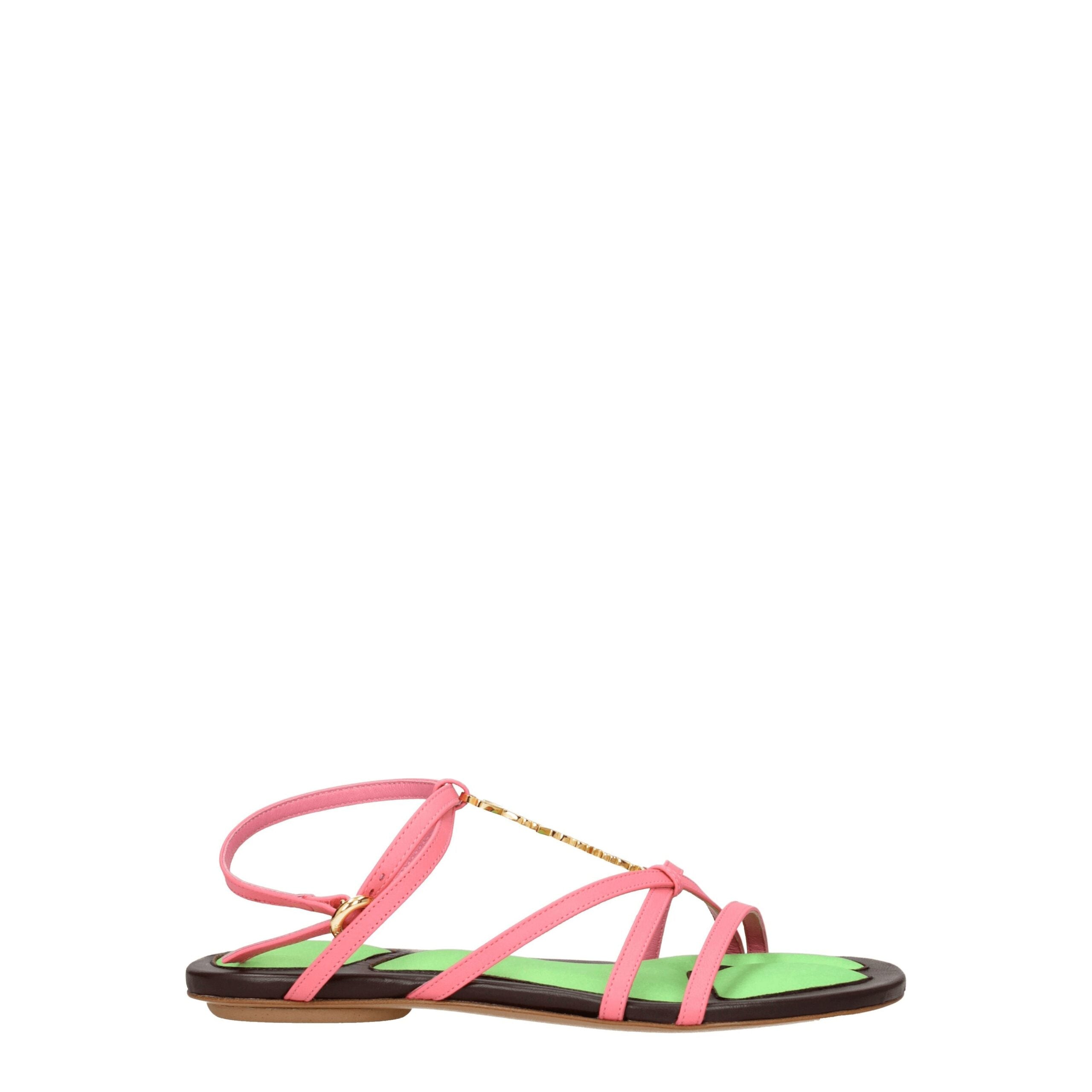 Sandales Jacquemus en cuir roses