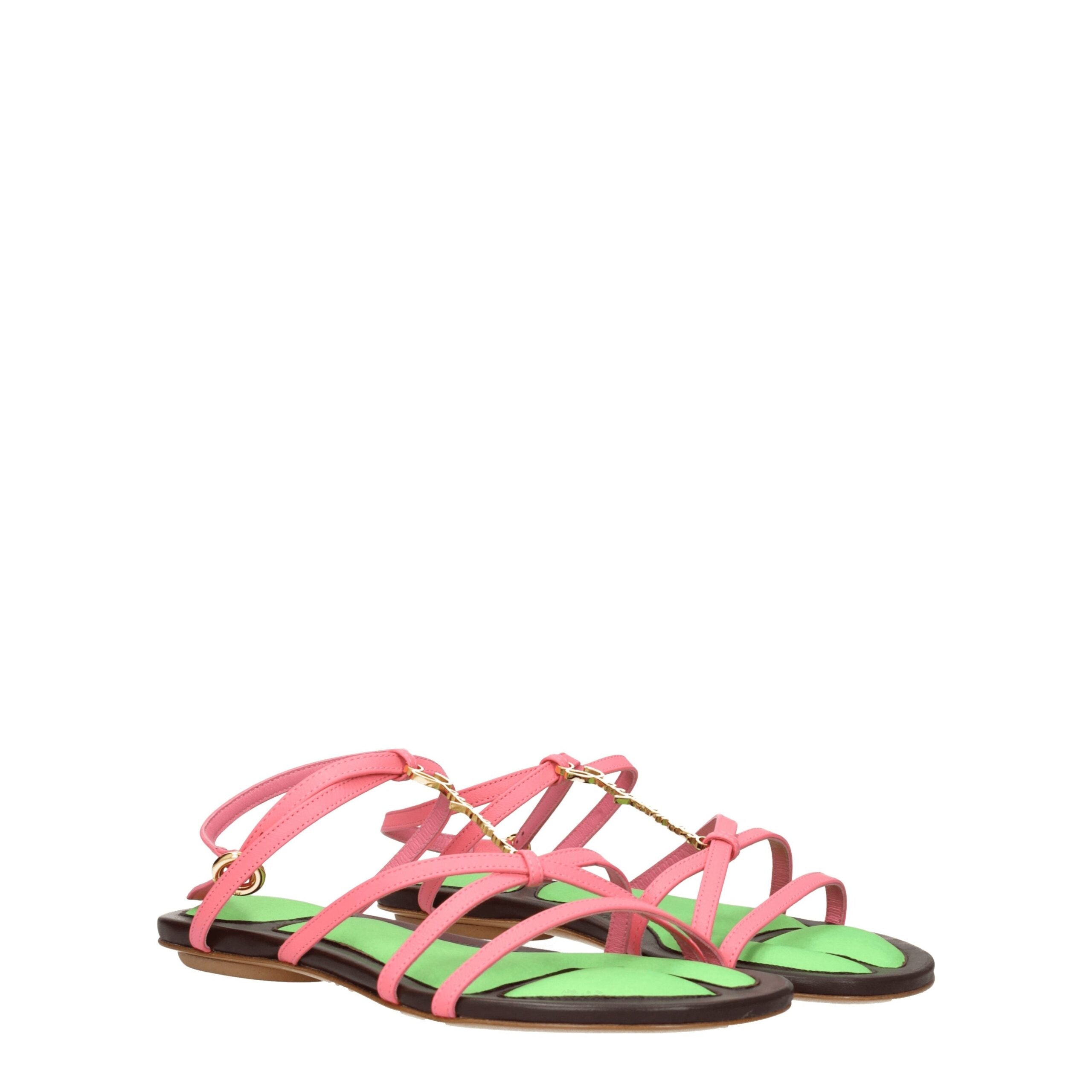 Sandales Jacquemus en cuir roses