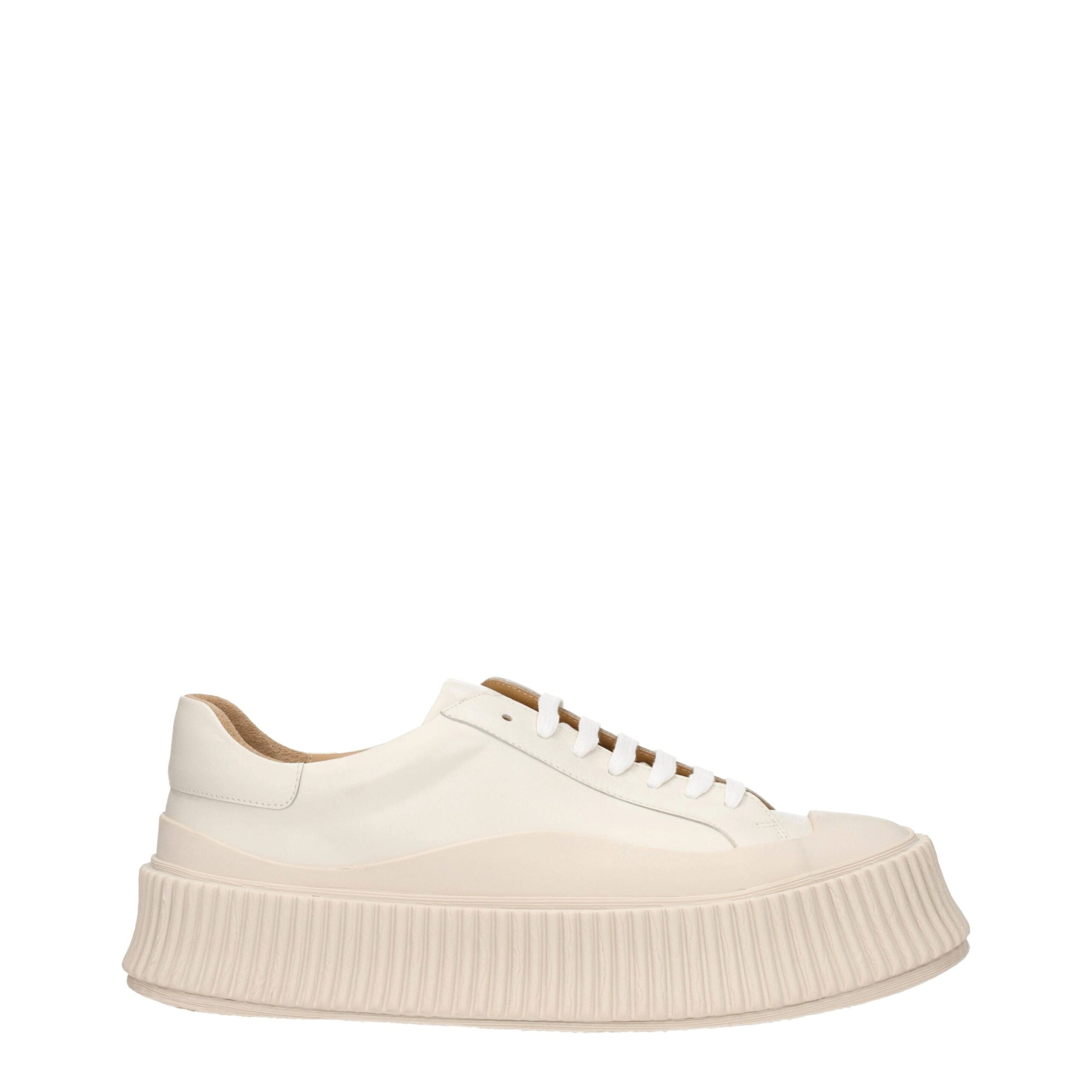 Baskets cuir beige effet vieilli beiges