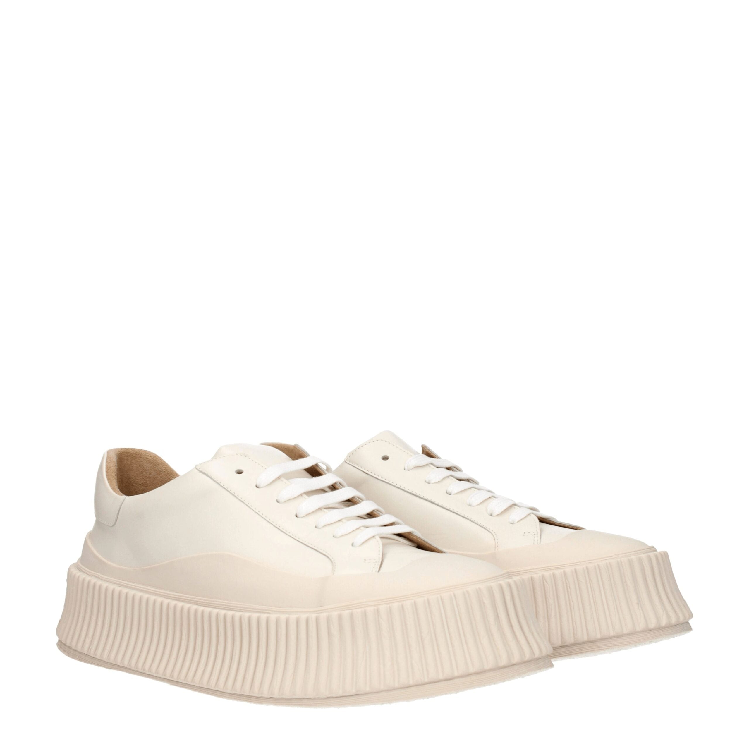 Baskets cuir beige effet vieilli beiges