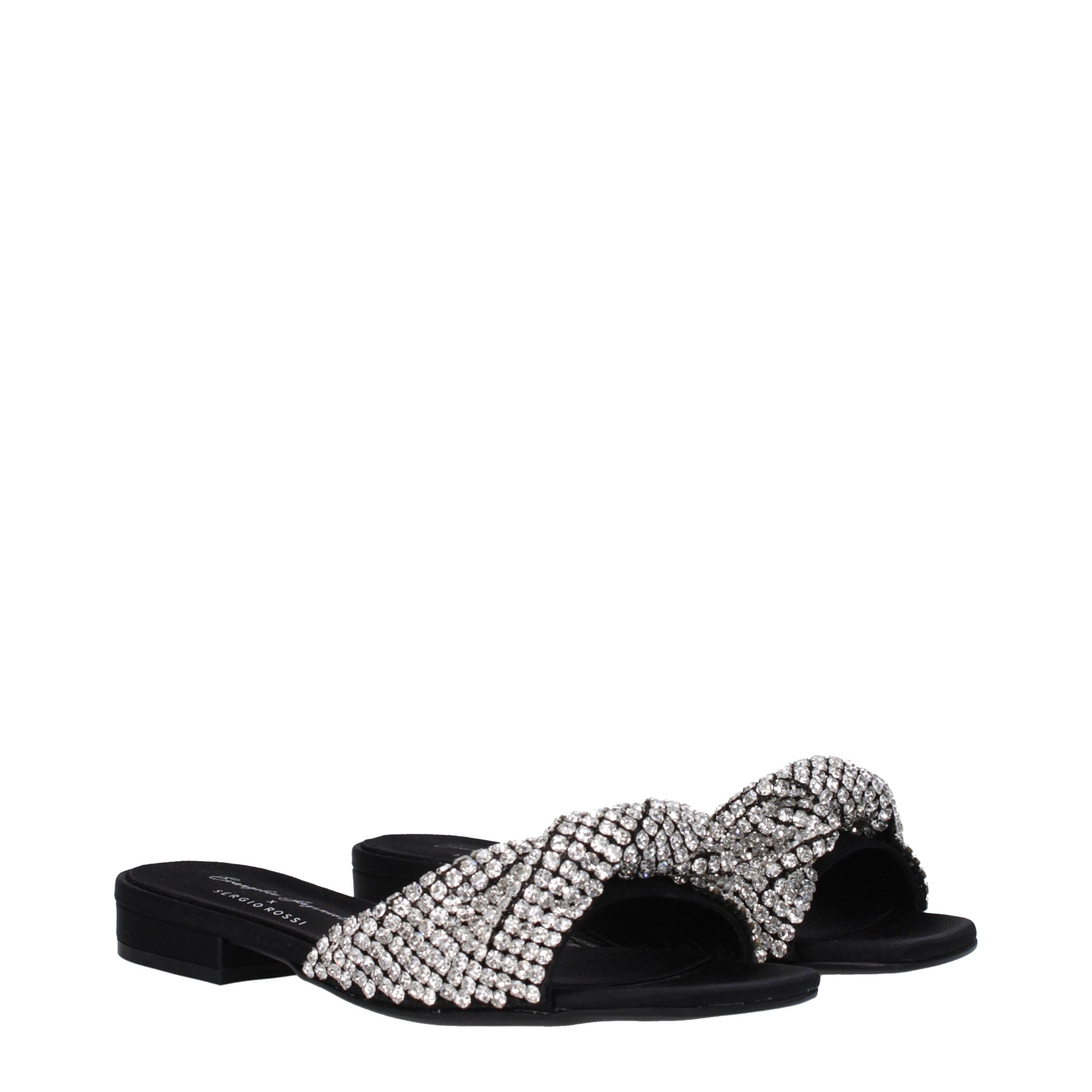 Sandales Sergio Rossi noires satinées