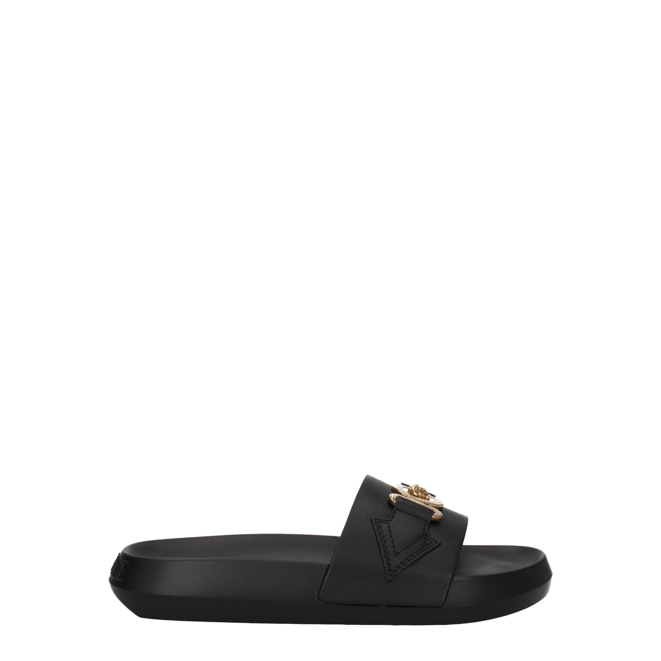 Sandales Versace à logo noires