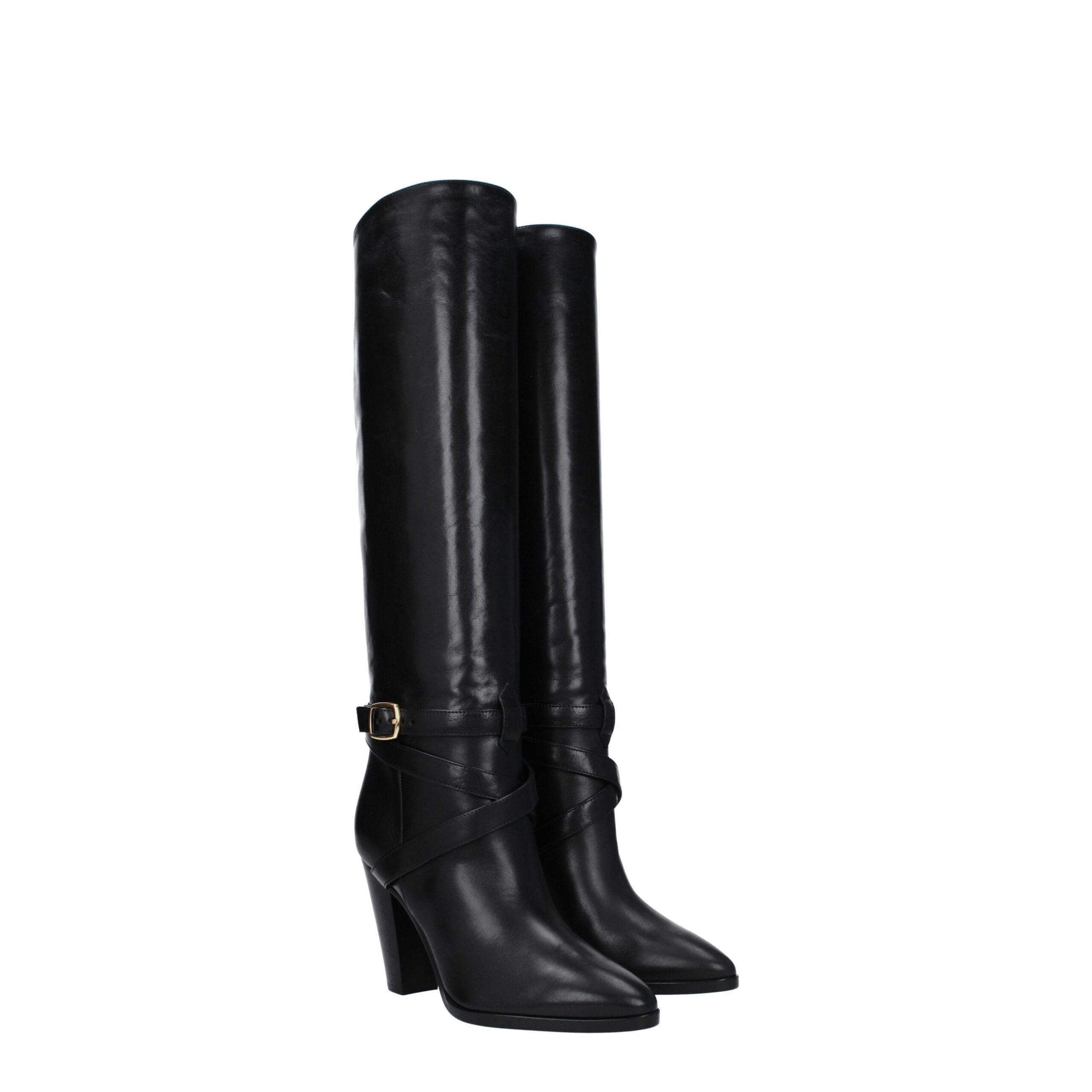 Bottines Celine en cuir noires