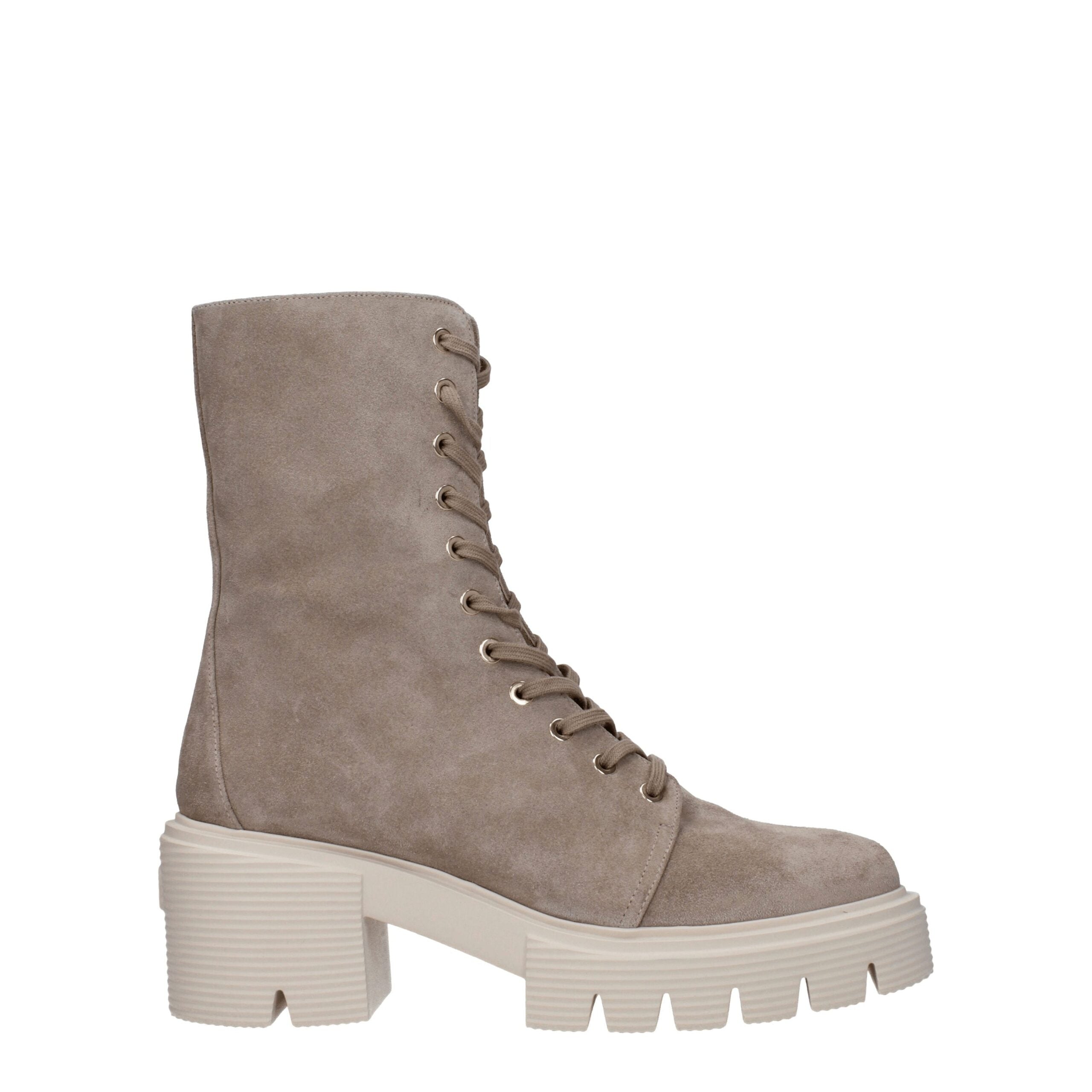 Bottines Stuart Weitzman en cuir beige