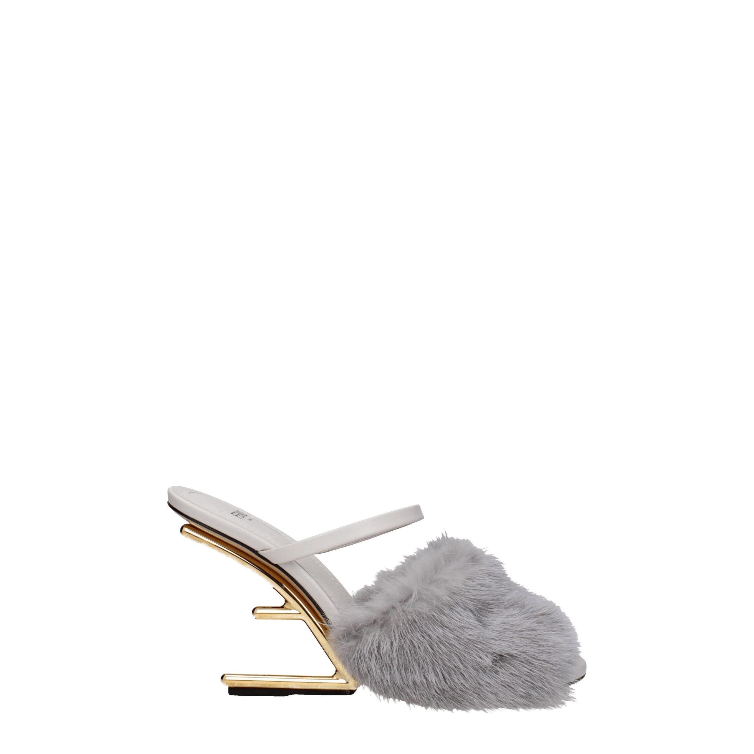 Sandales Fendi en cuir grises