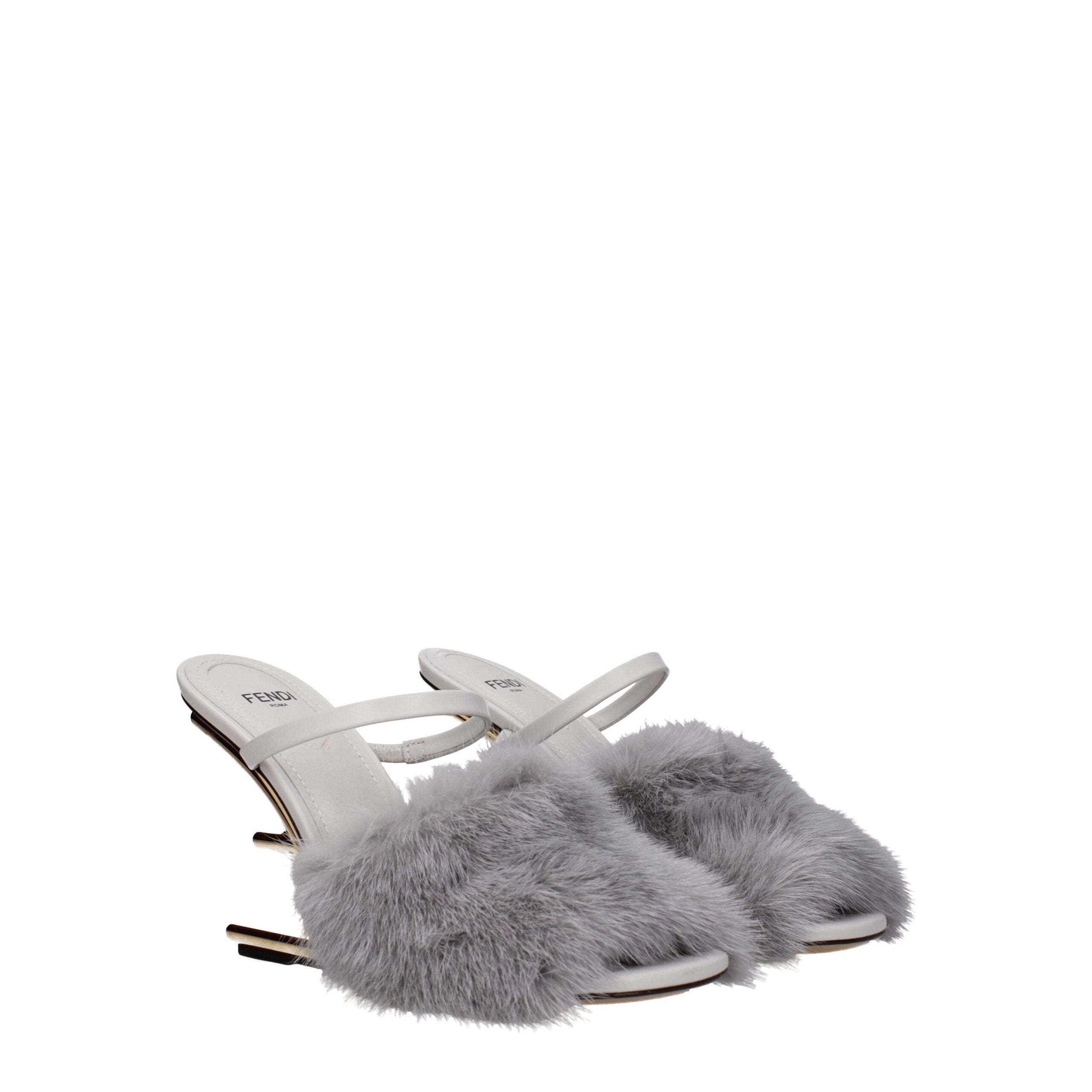 Sandales Fendi en cuir grises