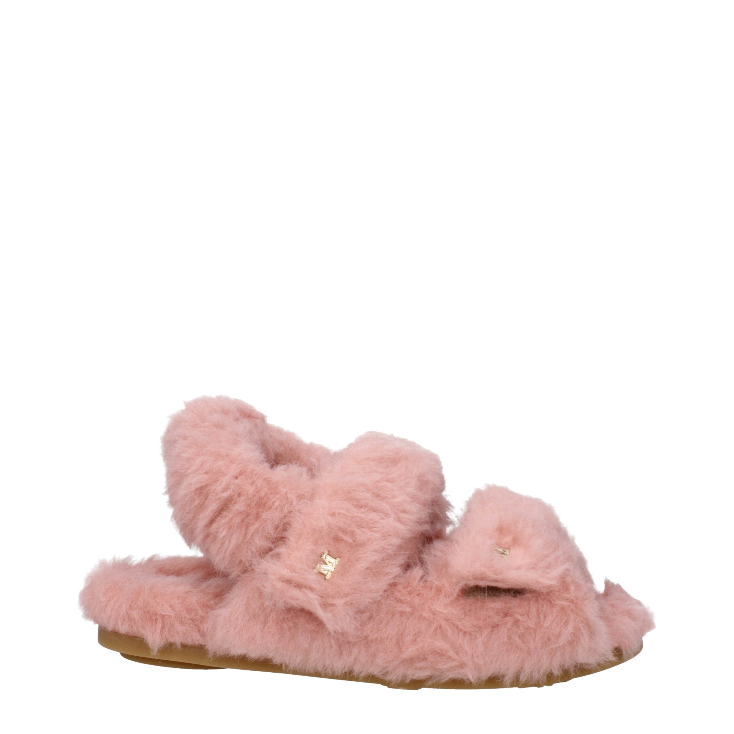 Sandales Max Mara en eco fur roses