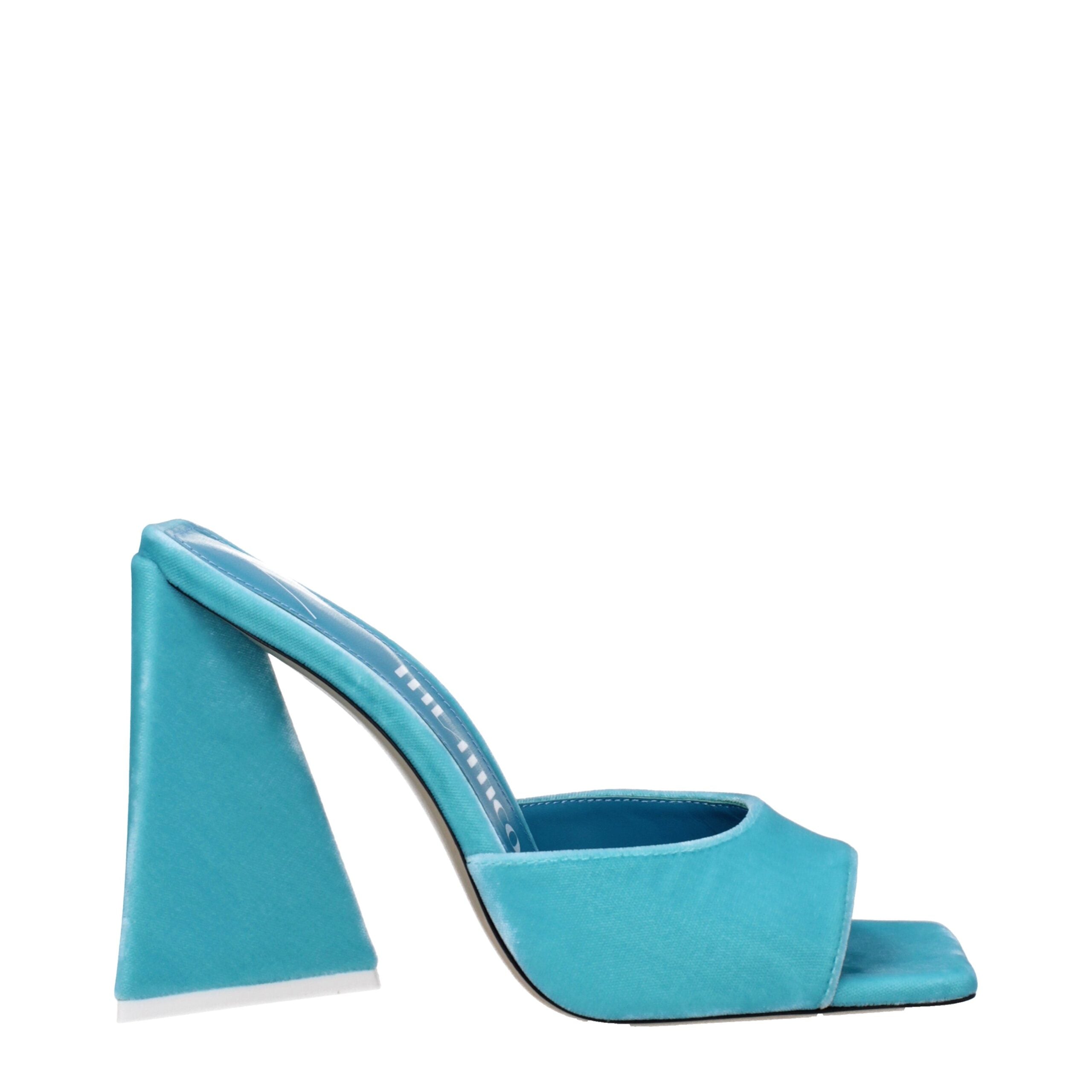 Sandales The Attico en velours turquoise