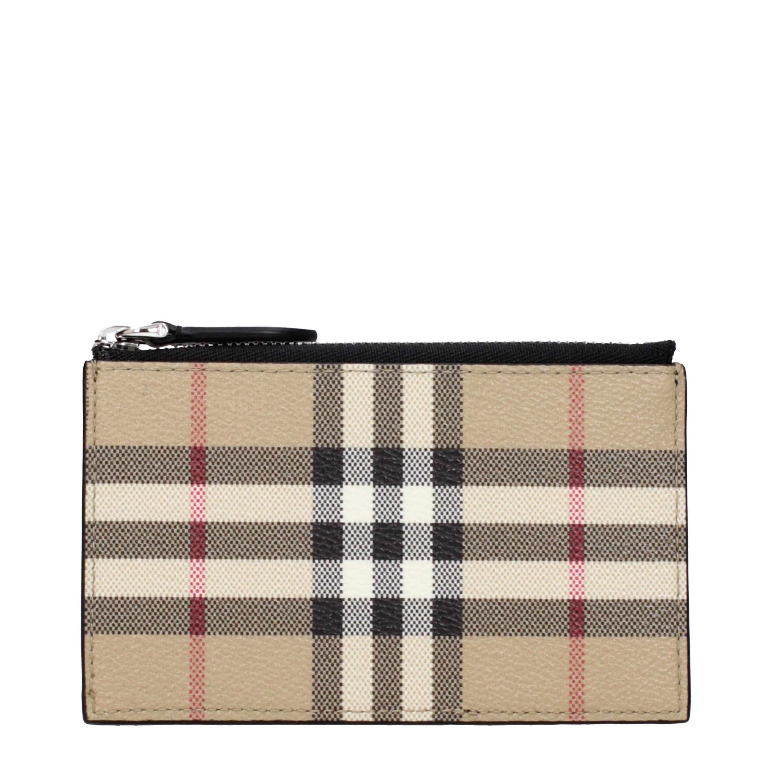 Porte-cartes Burberry à carreaux beiges