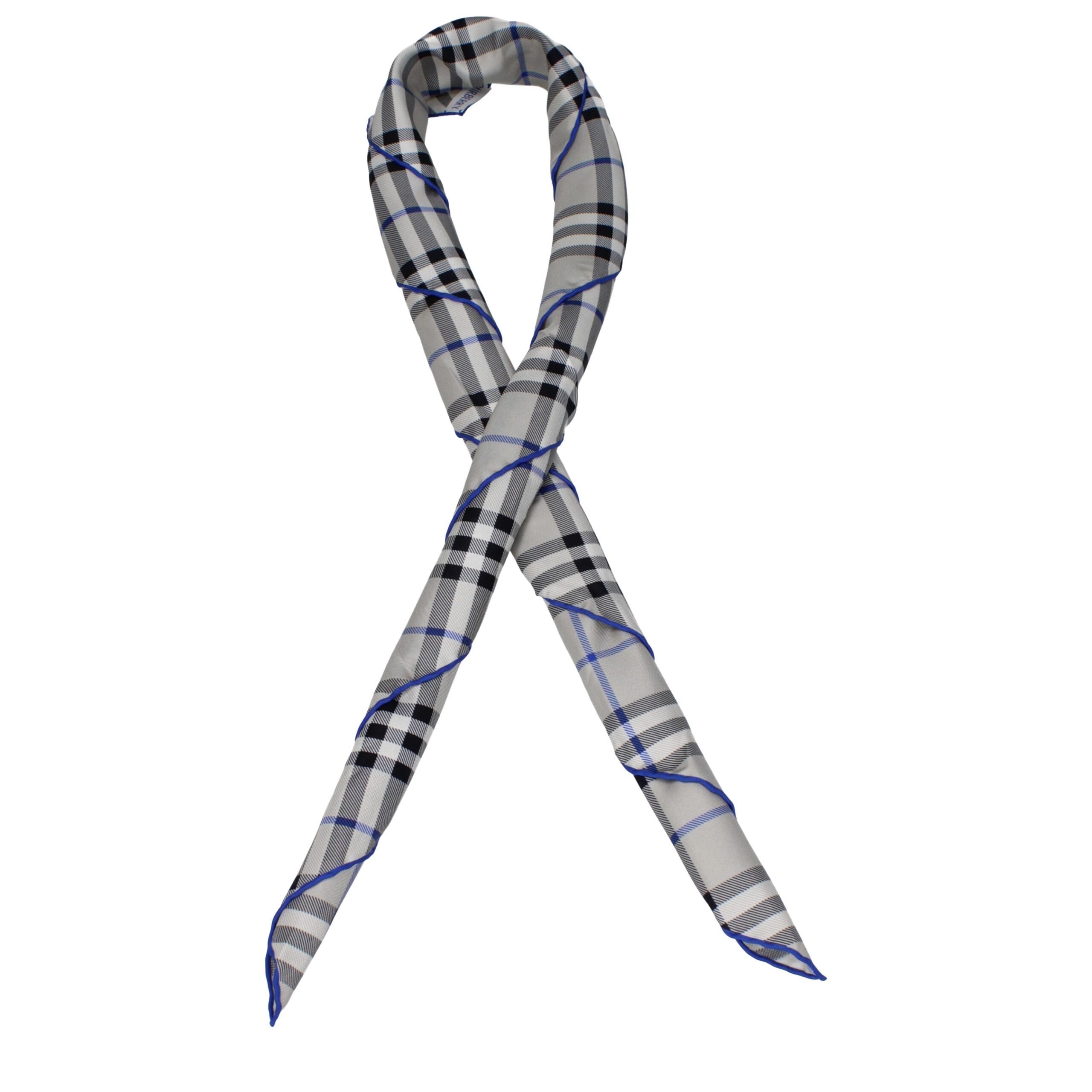 Foulard Burberry Check gris et bleu