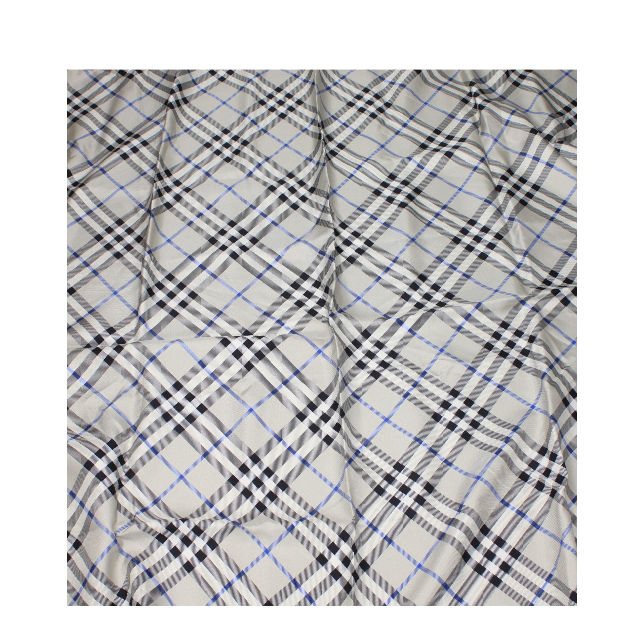 Foulard Burberry Check gris et bleu