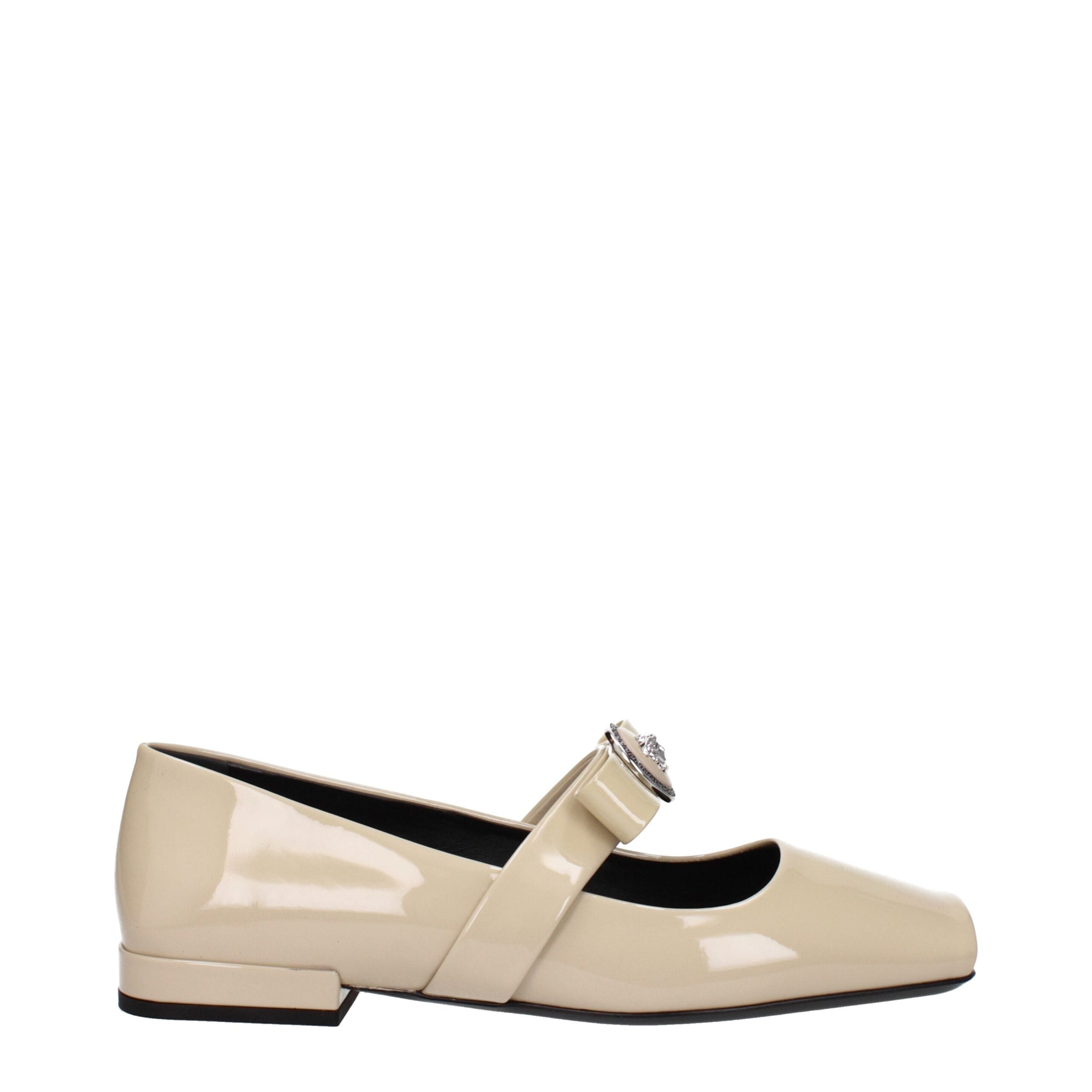 Ballets Versace en cuir beiges