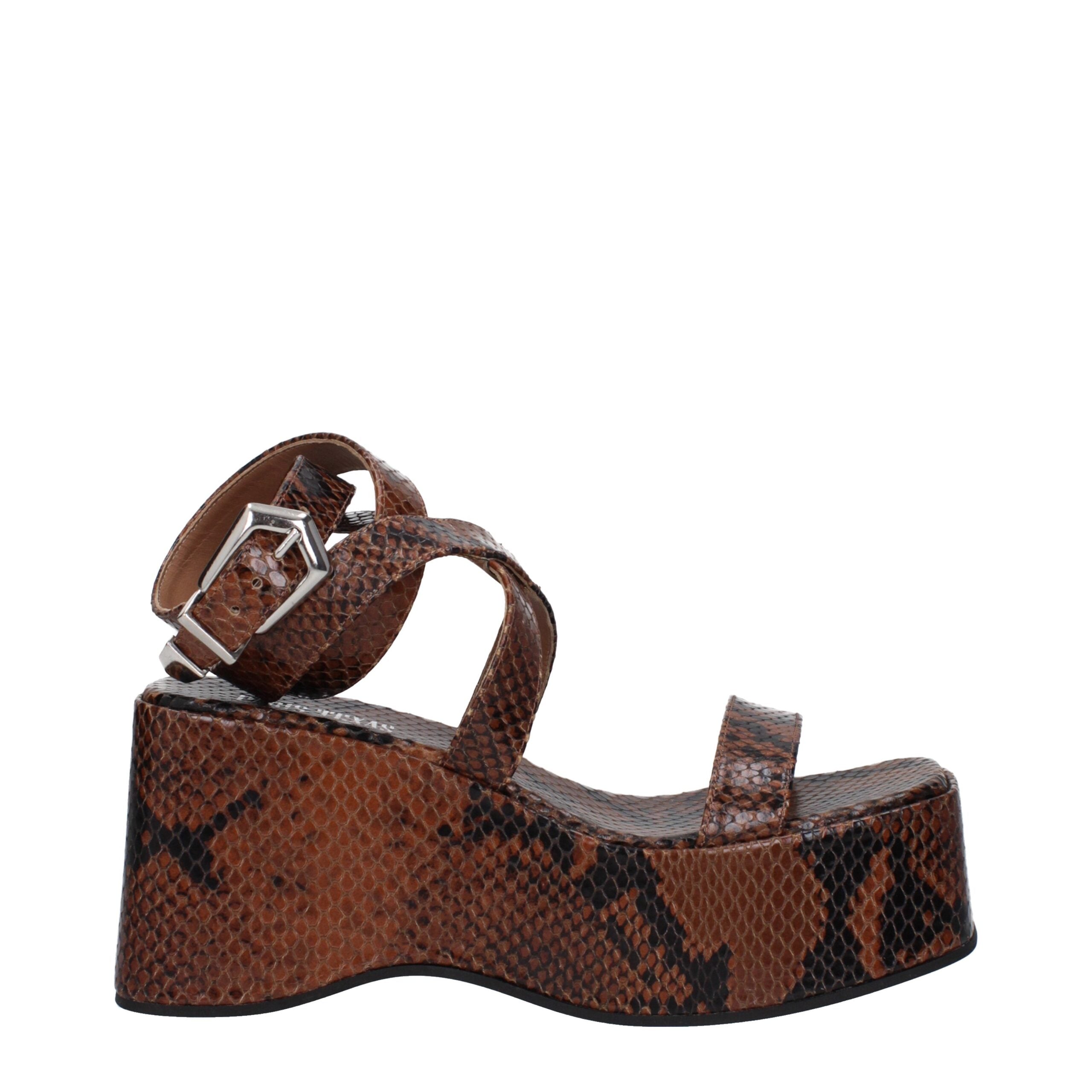 Sandales Paris Texas python brunes
