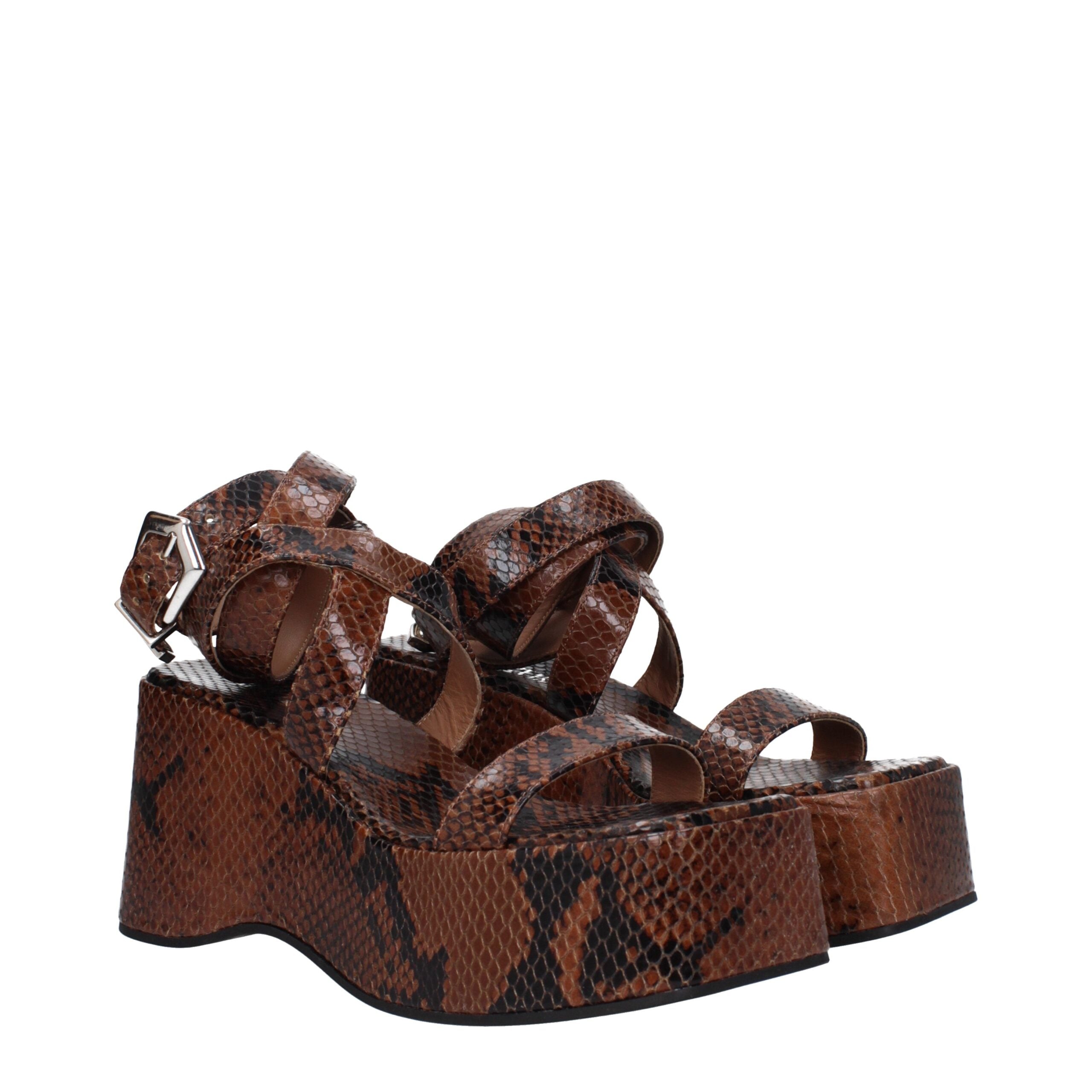 Sandales Paris Texas python brunes