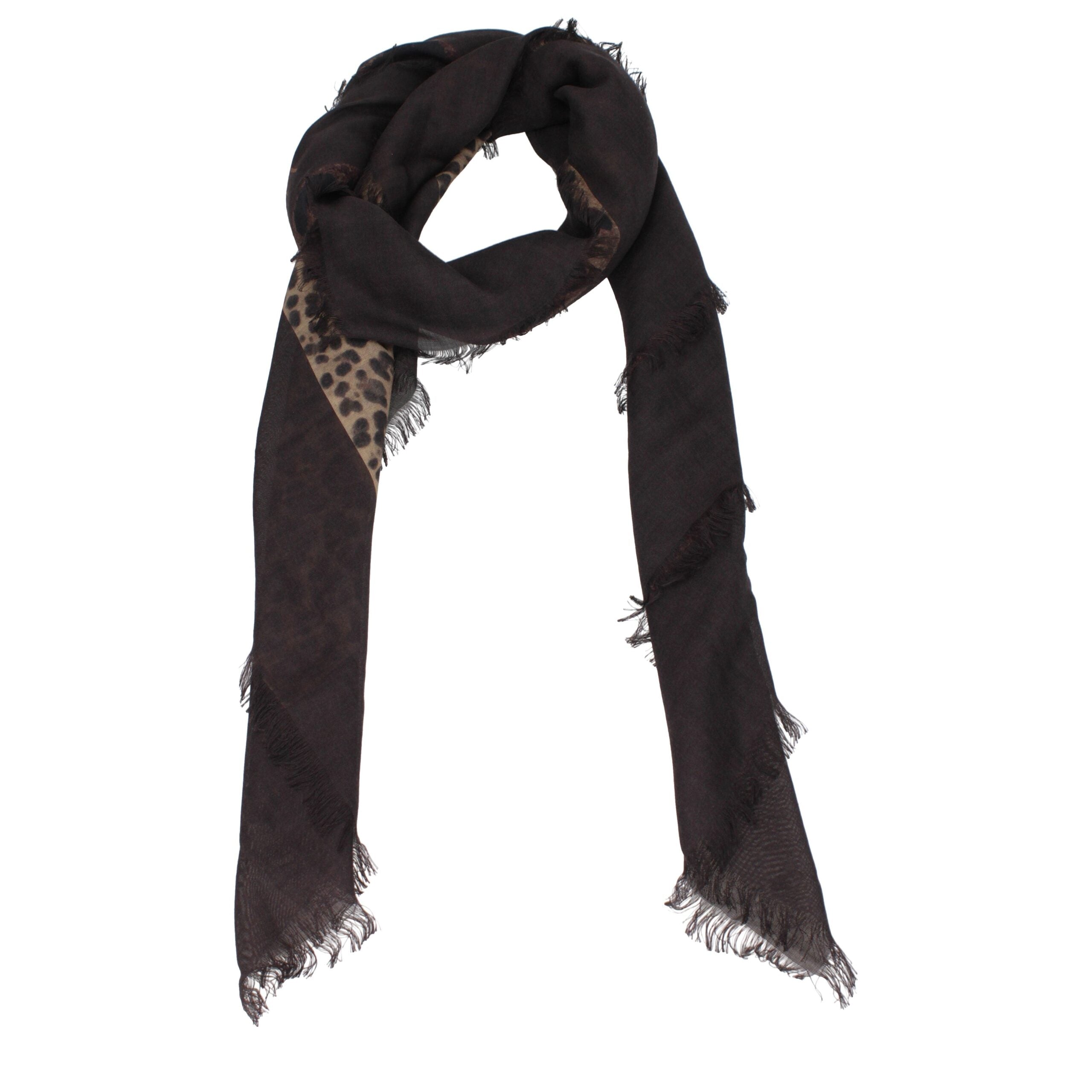 Foulard Valentino Garavani brun leopard