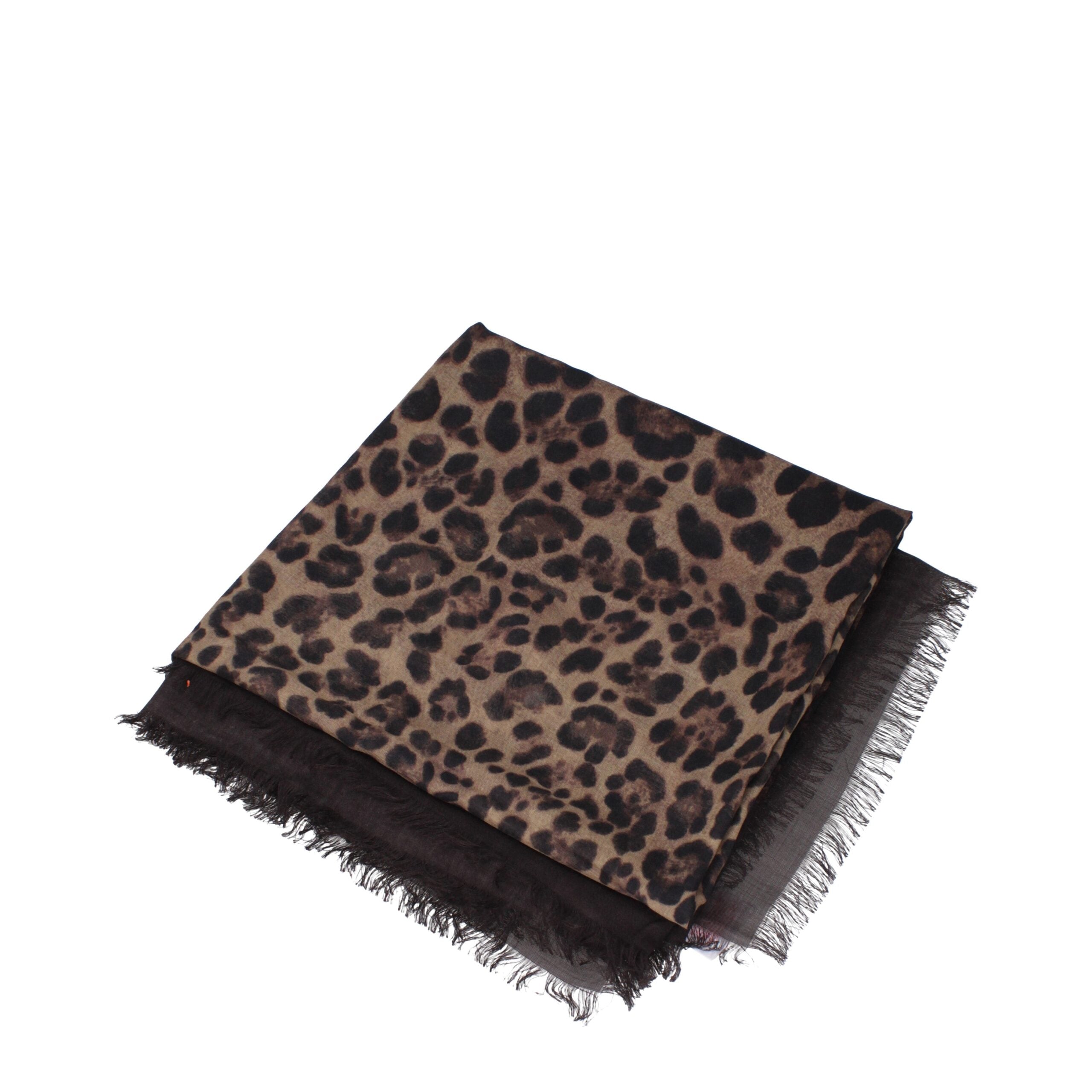 Foulard Valentino Garavani brun leopard