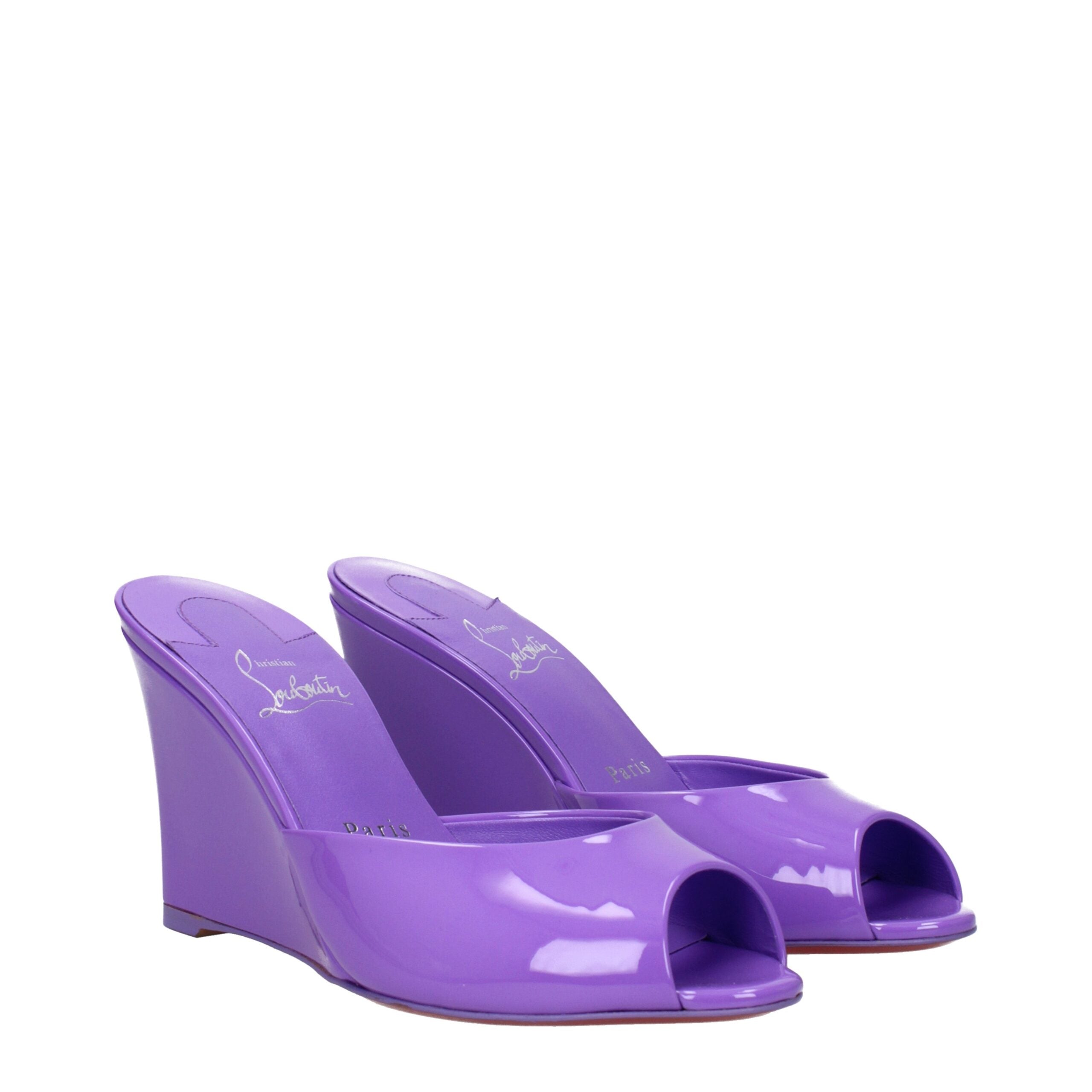 Sandales Louboutin ouvertes violettes