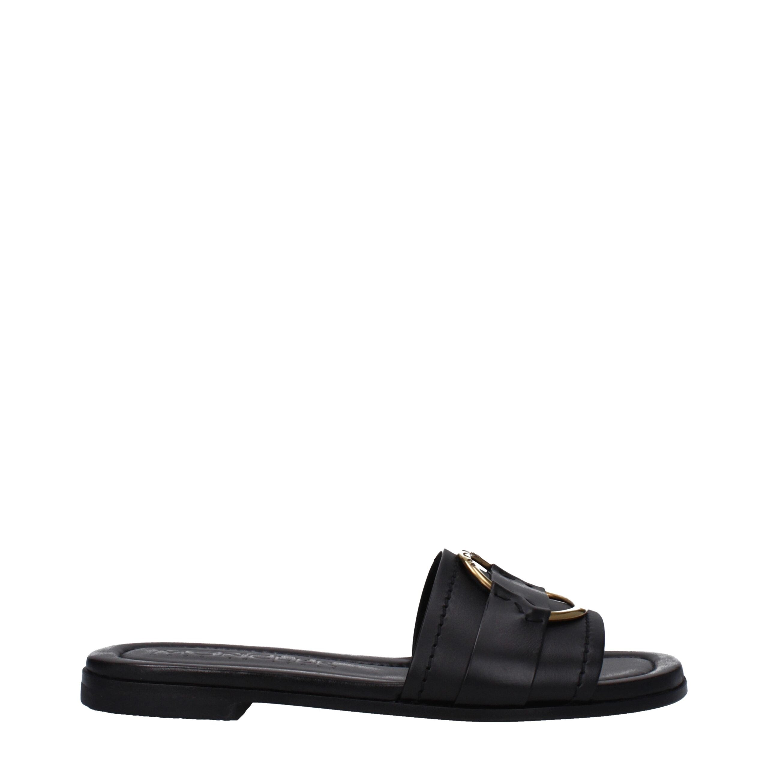 Sandales Moncler en cuir noires