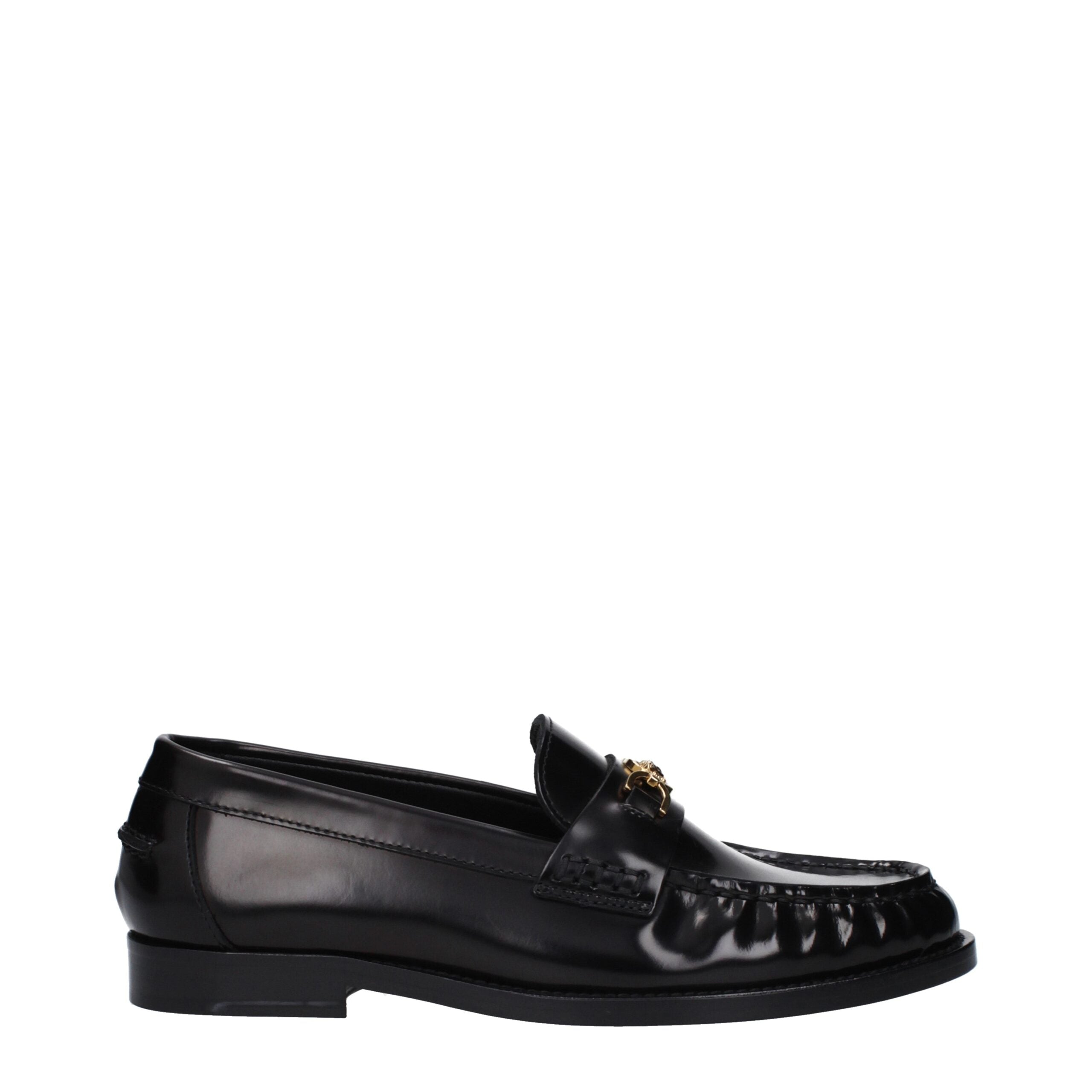 Loafers Versace en cuir noirs