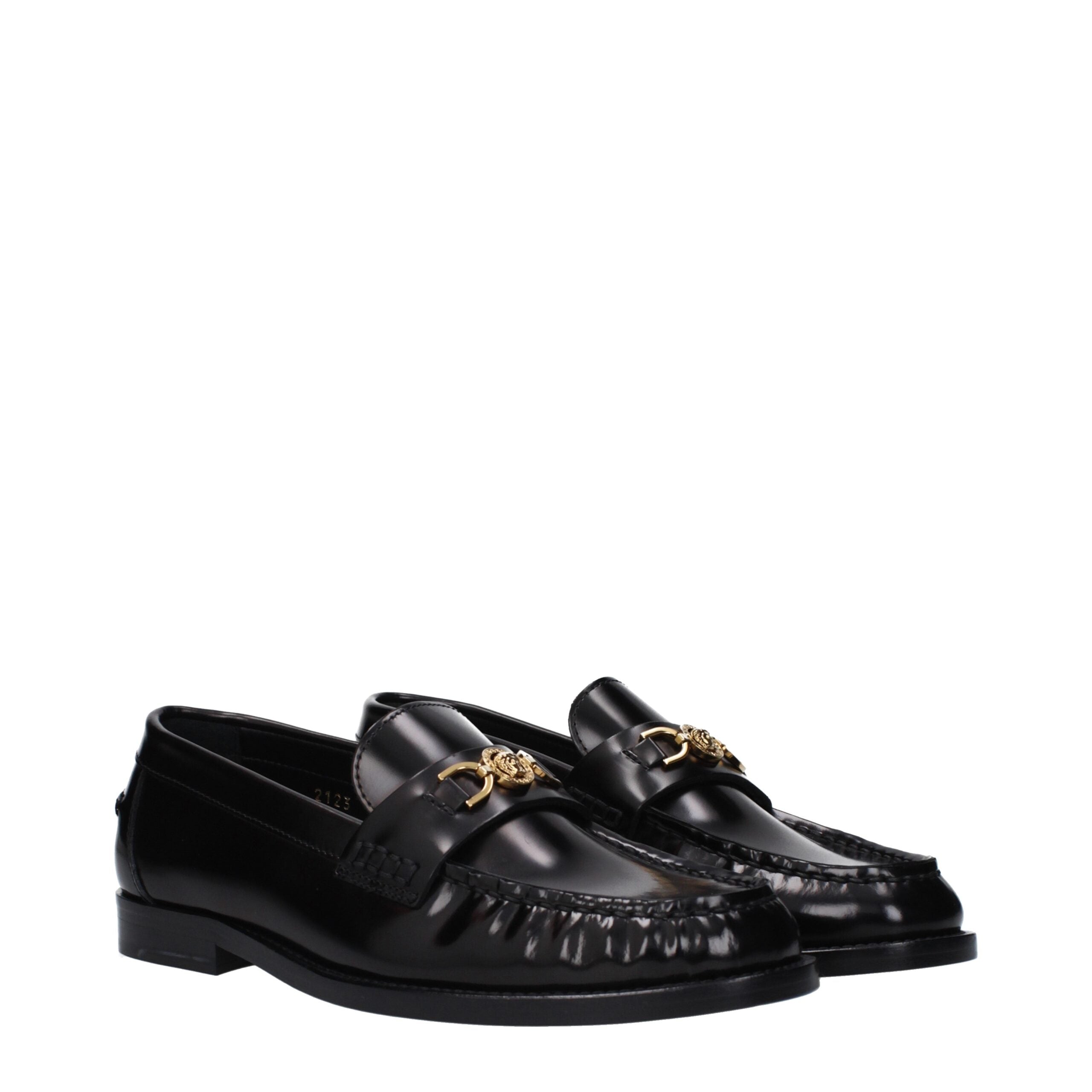 Loafers Versace en cuir noirs