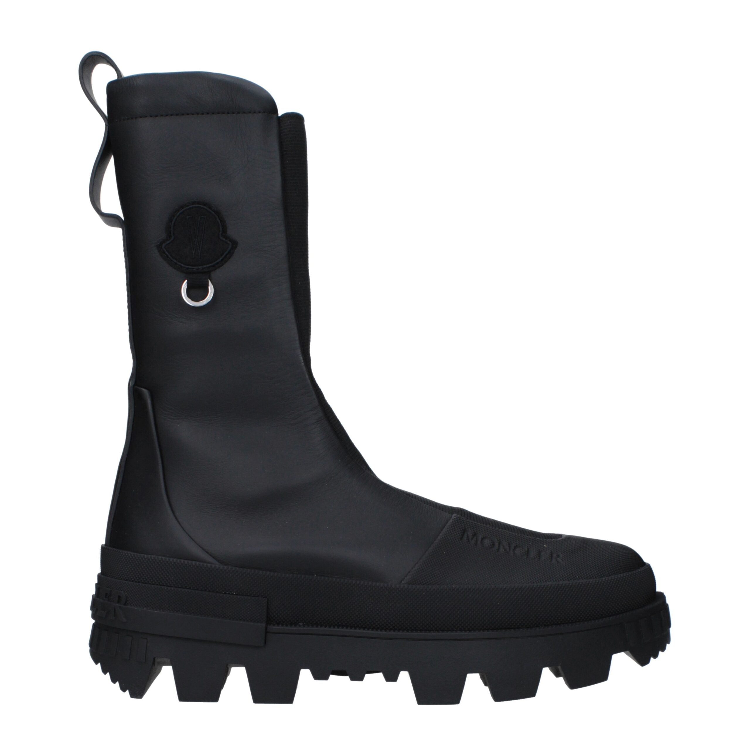 Bottines Moncler en cuir noir
