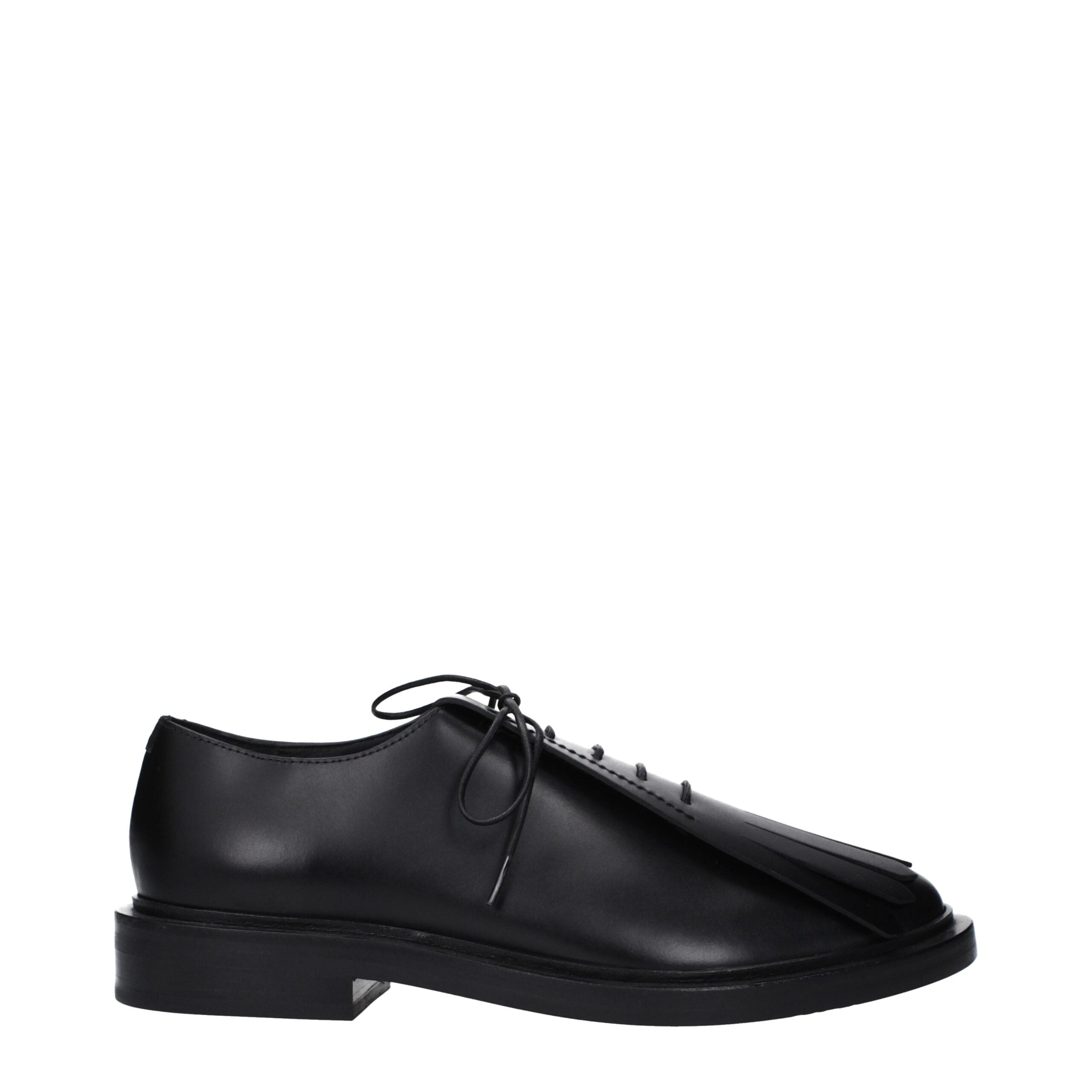 Oxfords Max Mara en cuir noirs