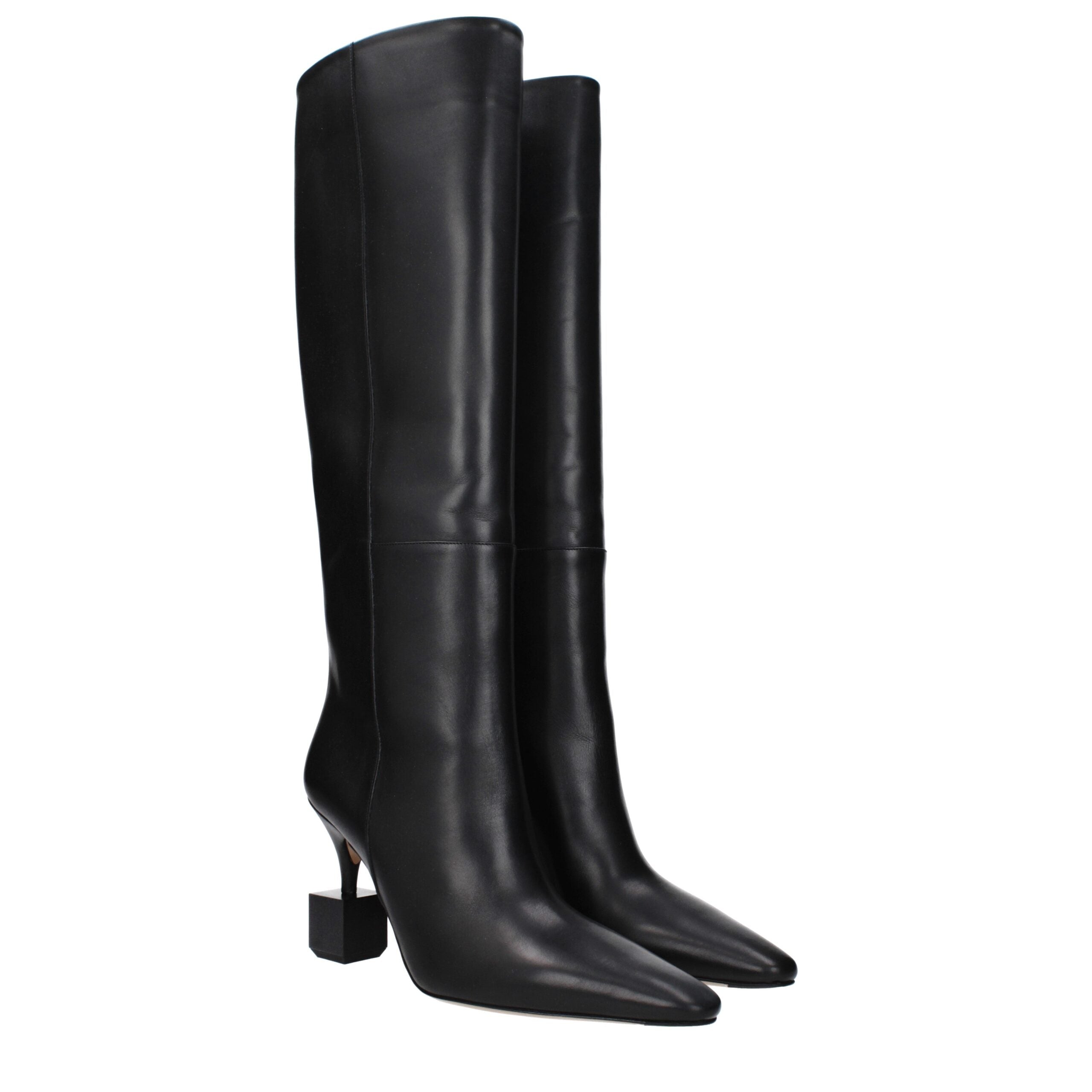 Bottes Jacquemus montantes cuir noir