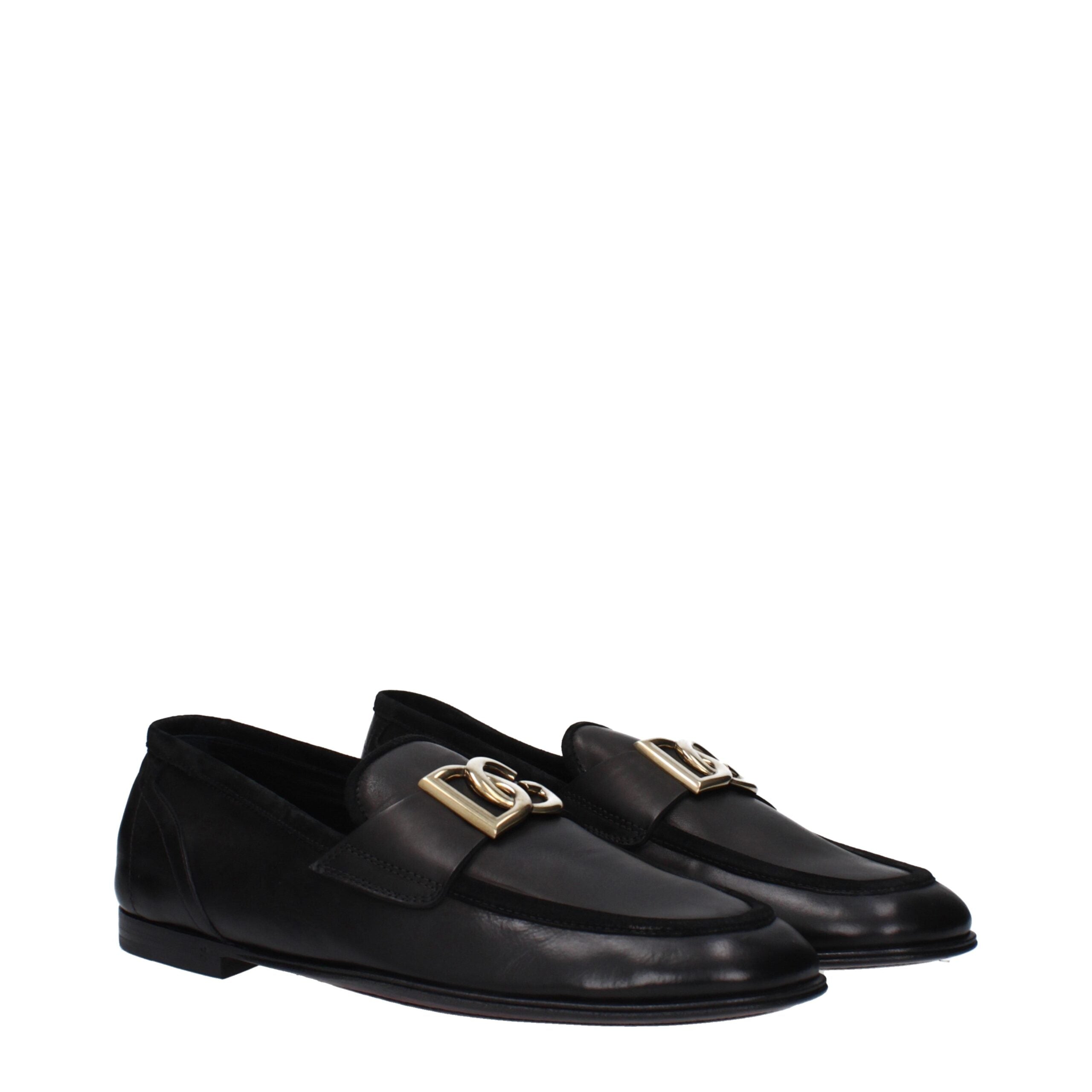 Loafers Dolce&Gabbana en cuir noirs