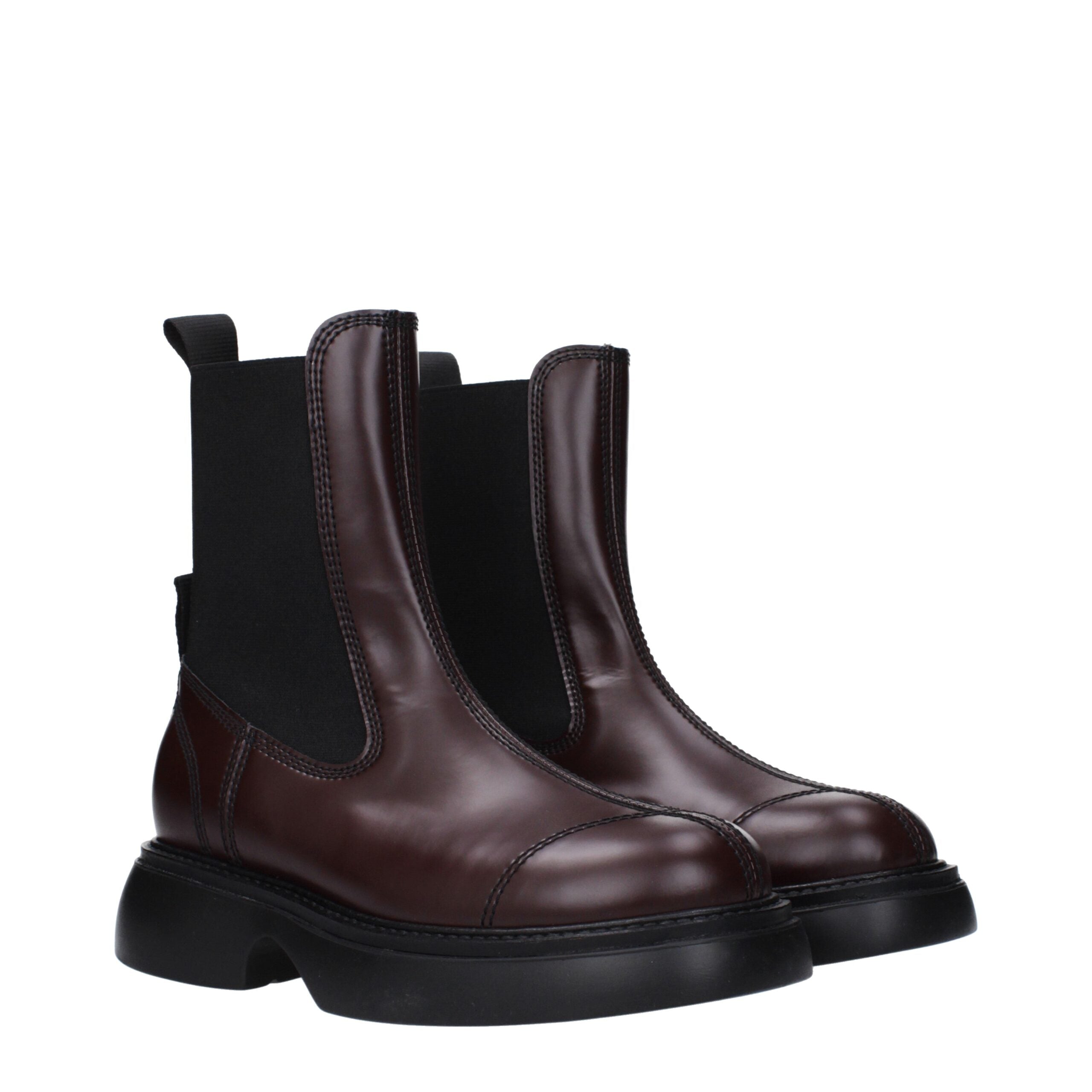 Bottines Ganni S2620 brunes