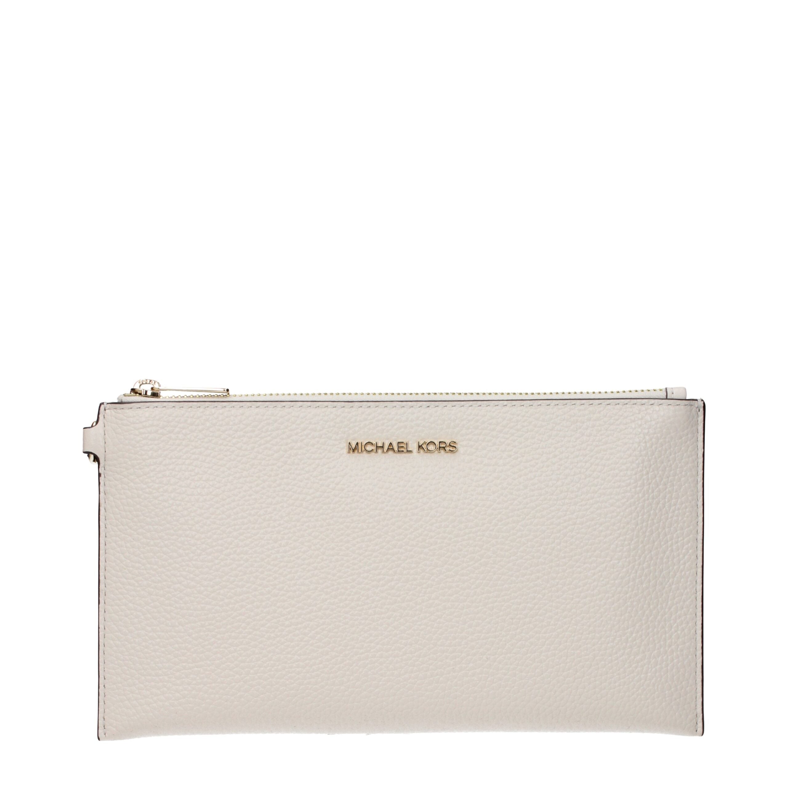 Clutch Michael Kors en cuir beige