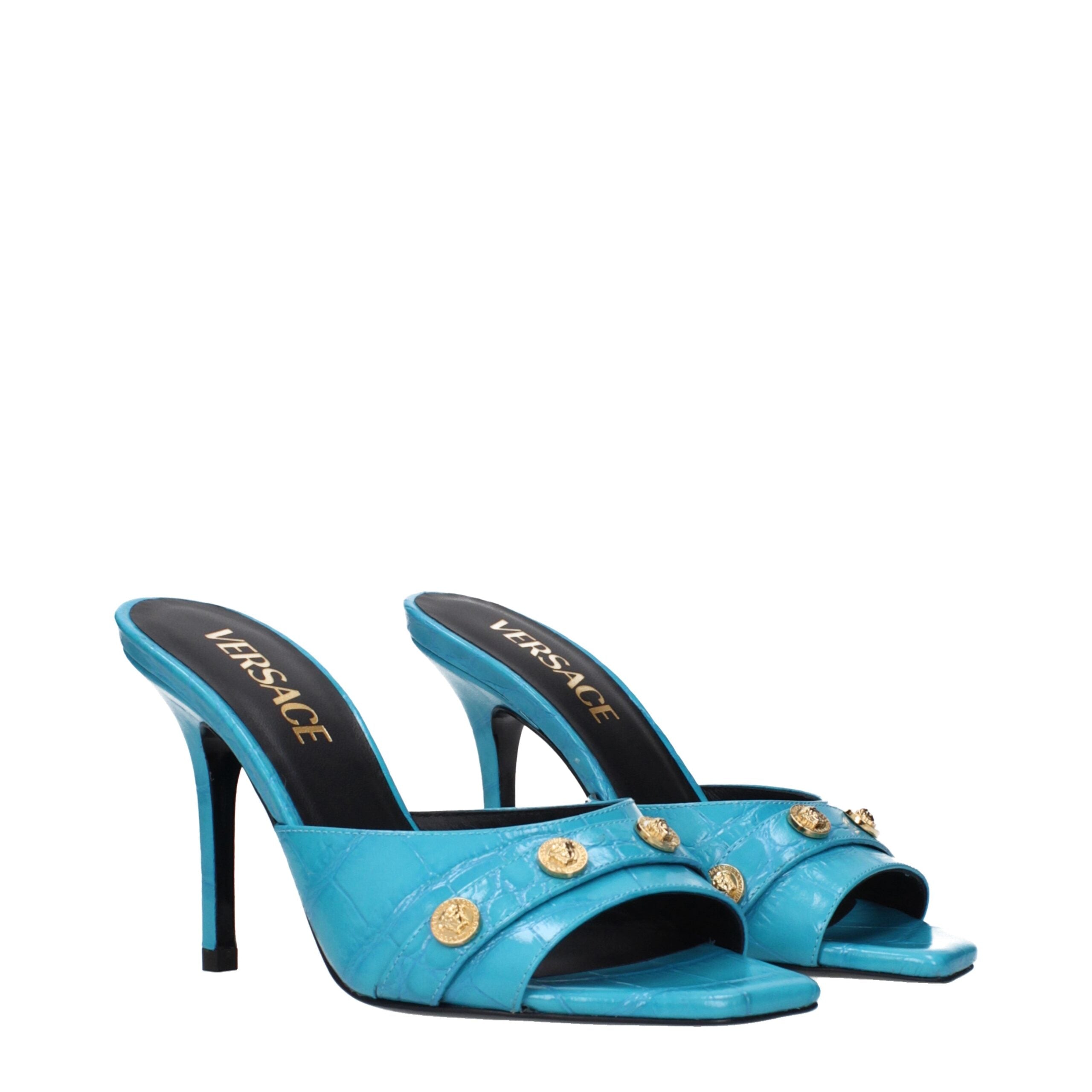 Sandales Versace Crocodile dorées