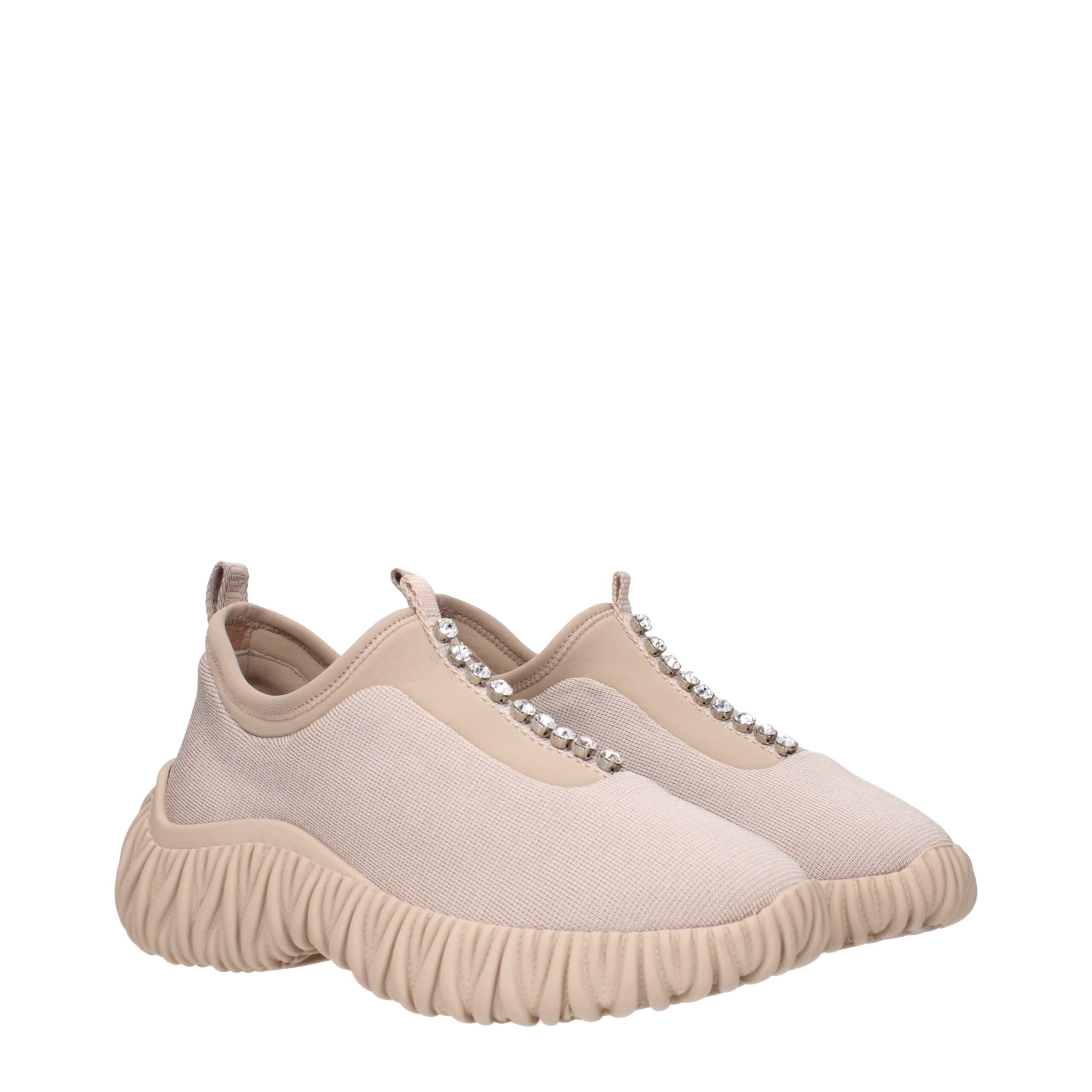 Baskets Miu Miu beige strass