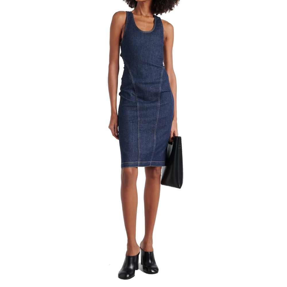 Robe Alaïa Sculpt bleu denim