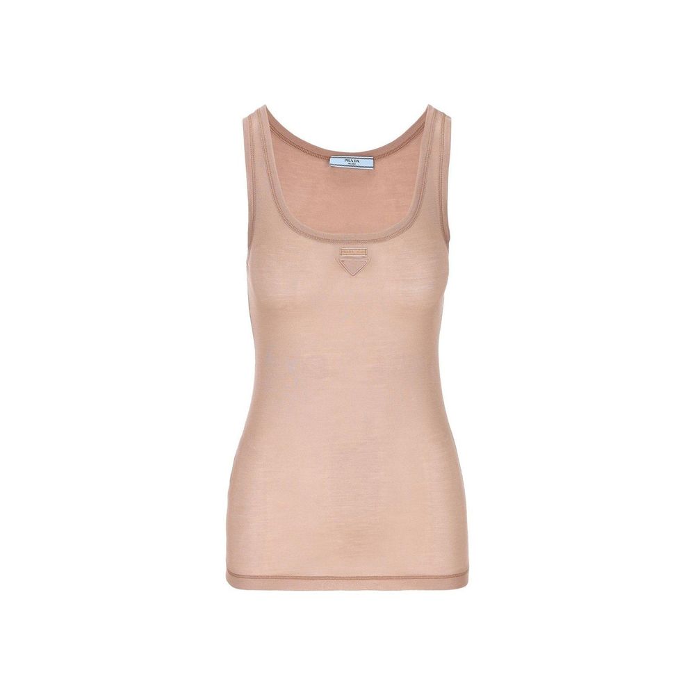 Haut sans manches Femme Made in Italy semi-transparent