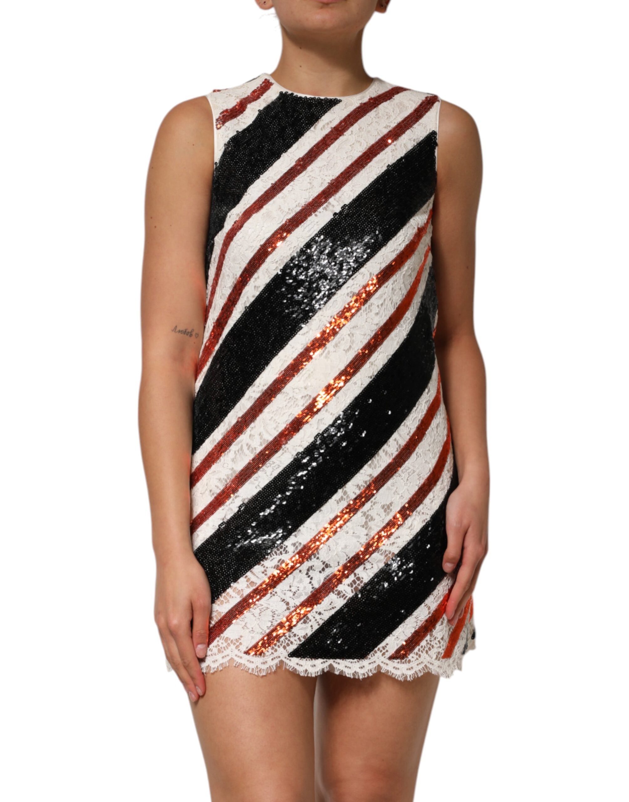 Robe Dolce & Gabbana mini blanche orange noire