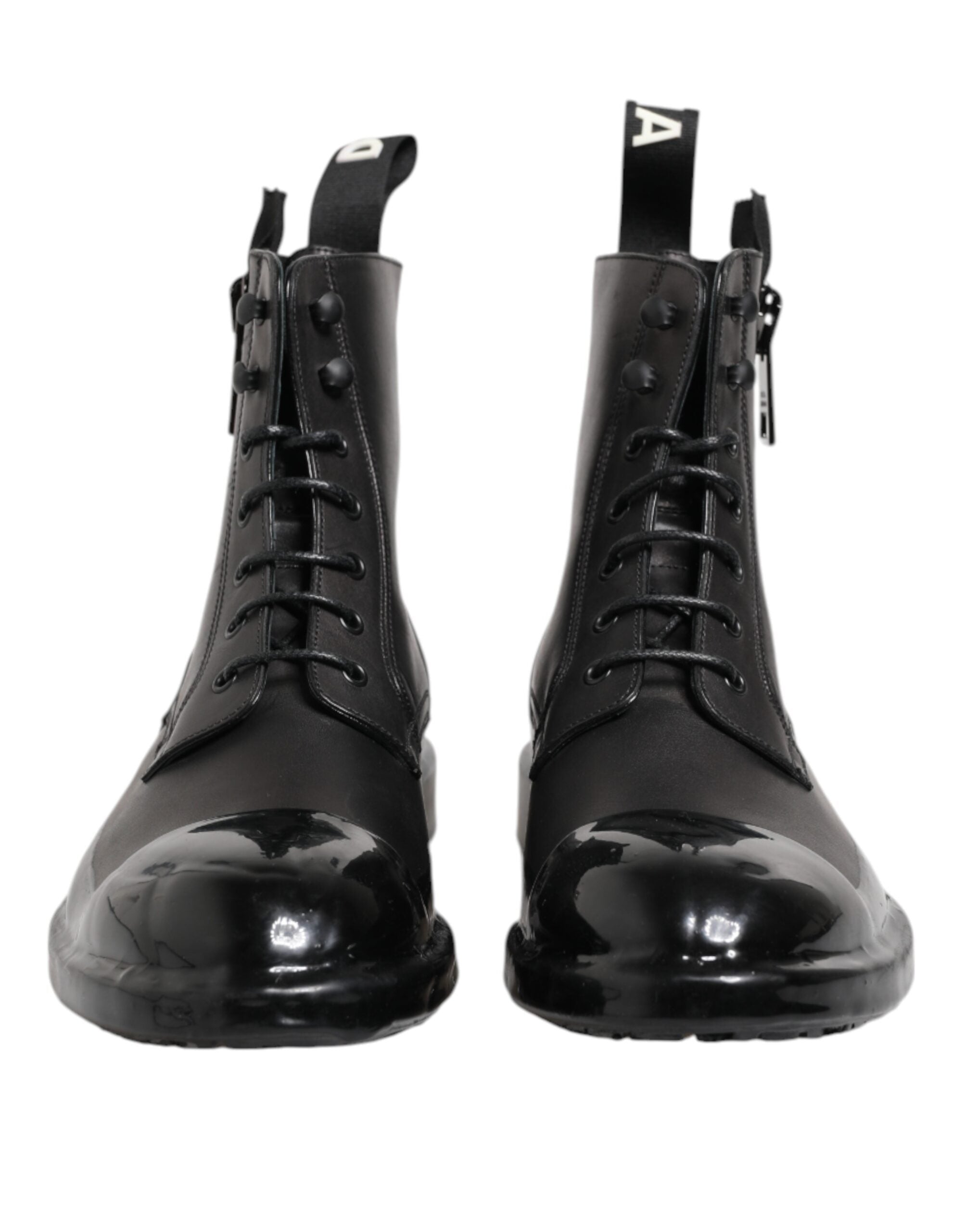 Bottines Dolce & Gabbana mi-mollet brunes noires