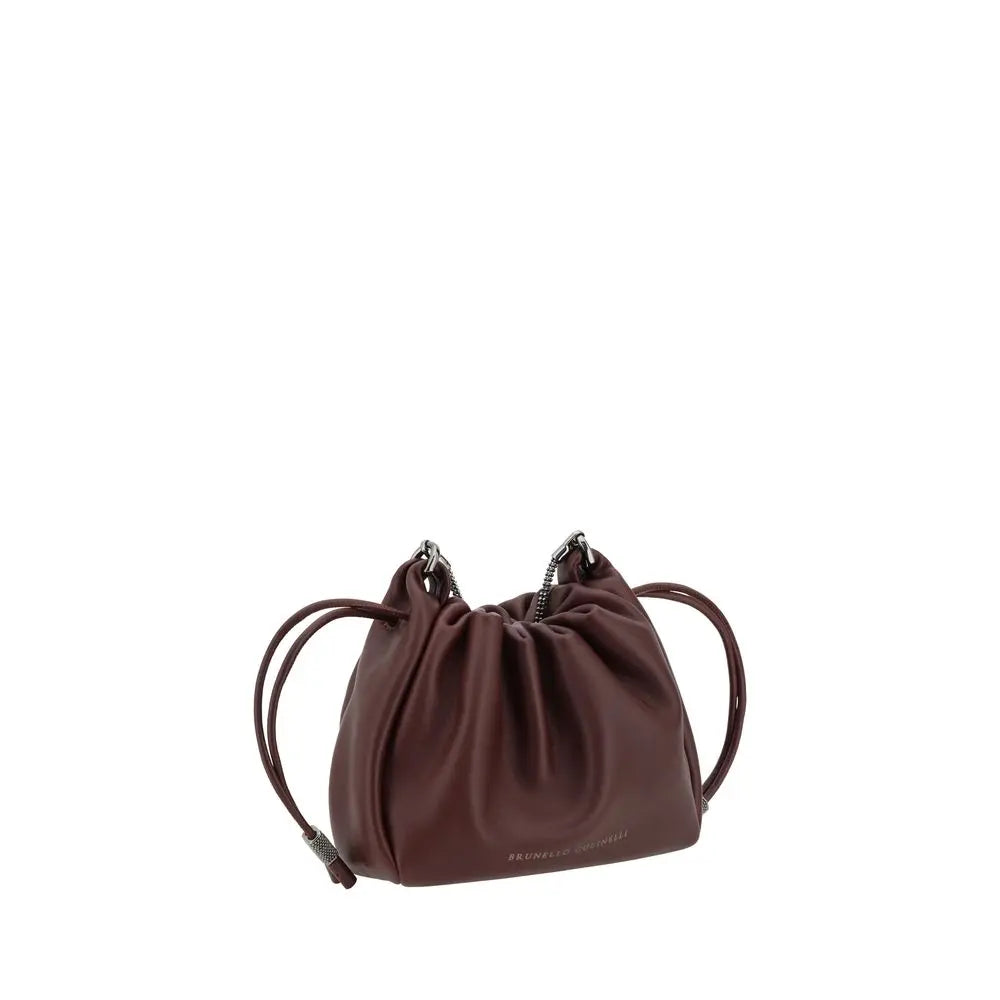 Sac à épaule Brunello Cucinelli Bucket Mellow noir Brunello Cucinelli