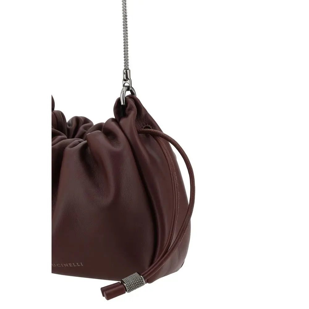 Sac à épaule Brunello Cucinelli Bucket Mellow noir Brunello Cucinelli