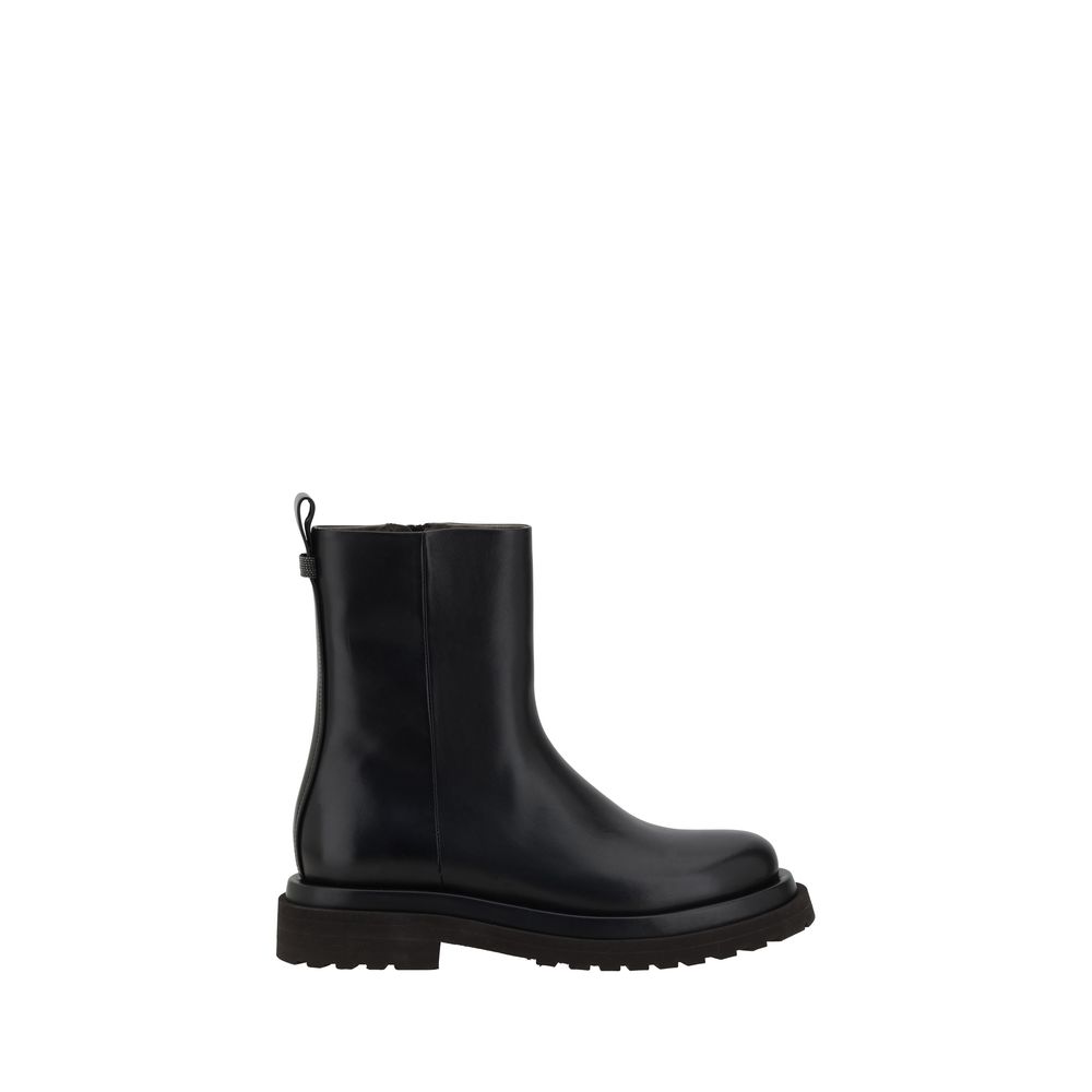 Bottines Brunello Cucinelli en cuir noires