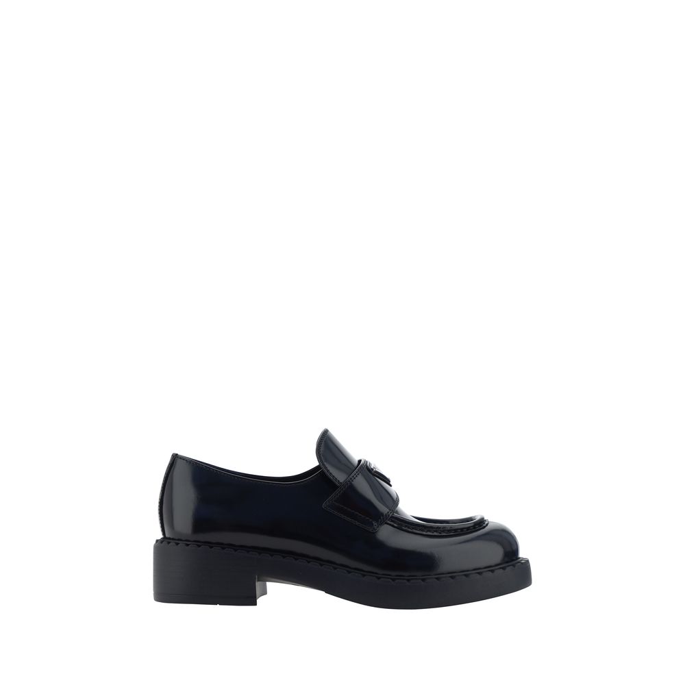 Loafers Prada à plaque triangulaire noires