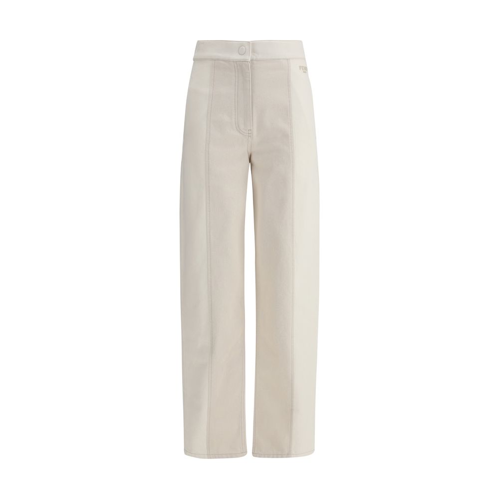 Pantalons Fendi avec couture contrastée noirs