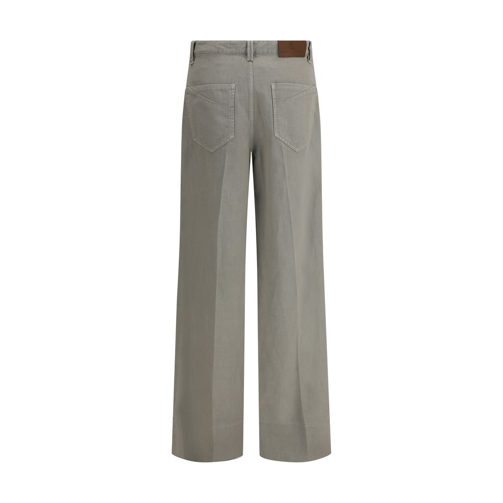 Jeans Brunello Cucinelli larges blancs