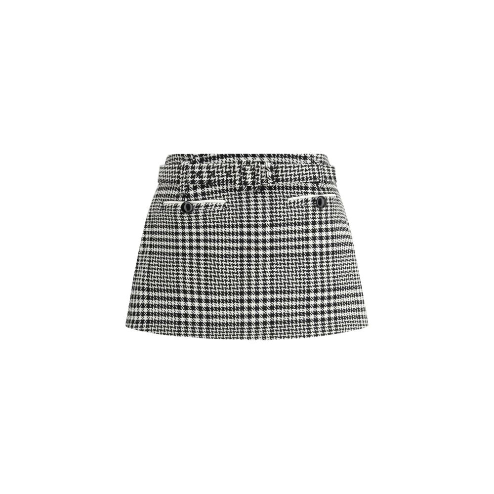 Pantalon-jupe Self-Portrait Houndstooth noir