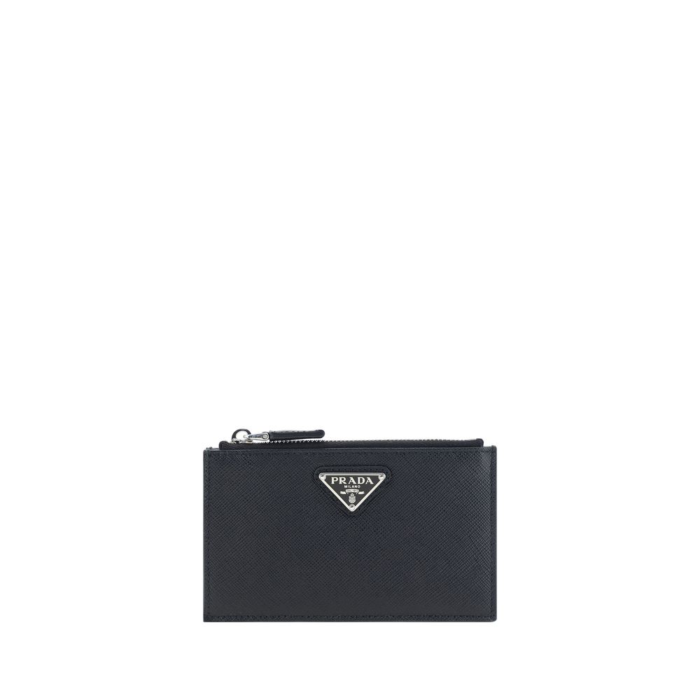 Porte-cartes Prada cuir noir