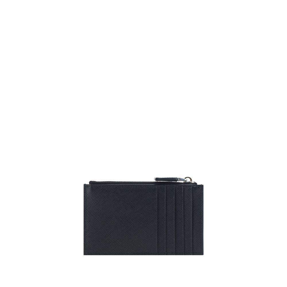 Porte-cartes Prada cuir noir