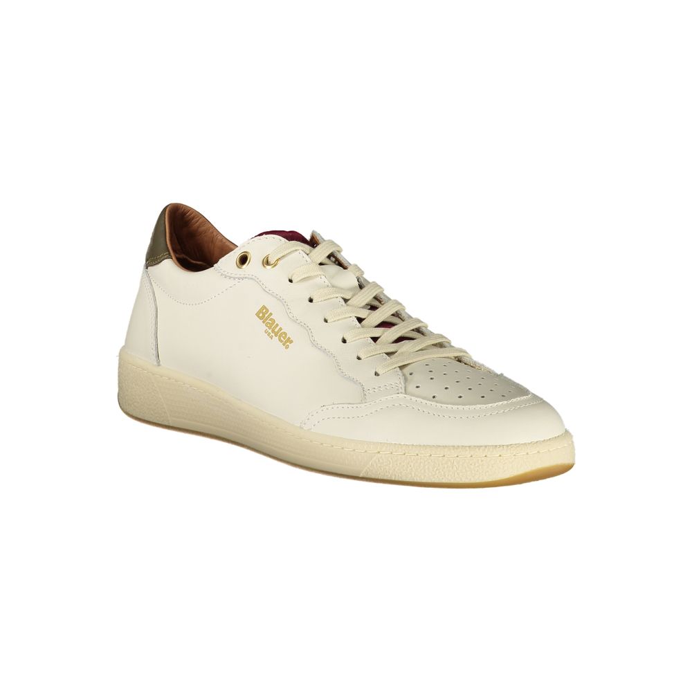 Baskets Blauer blanches avec détails verts