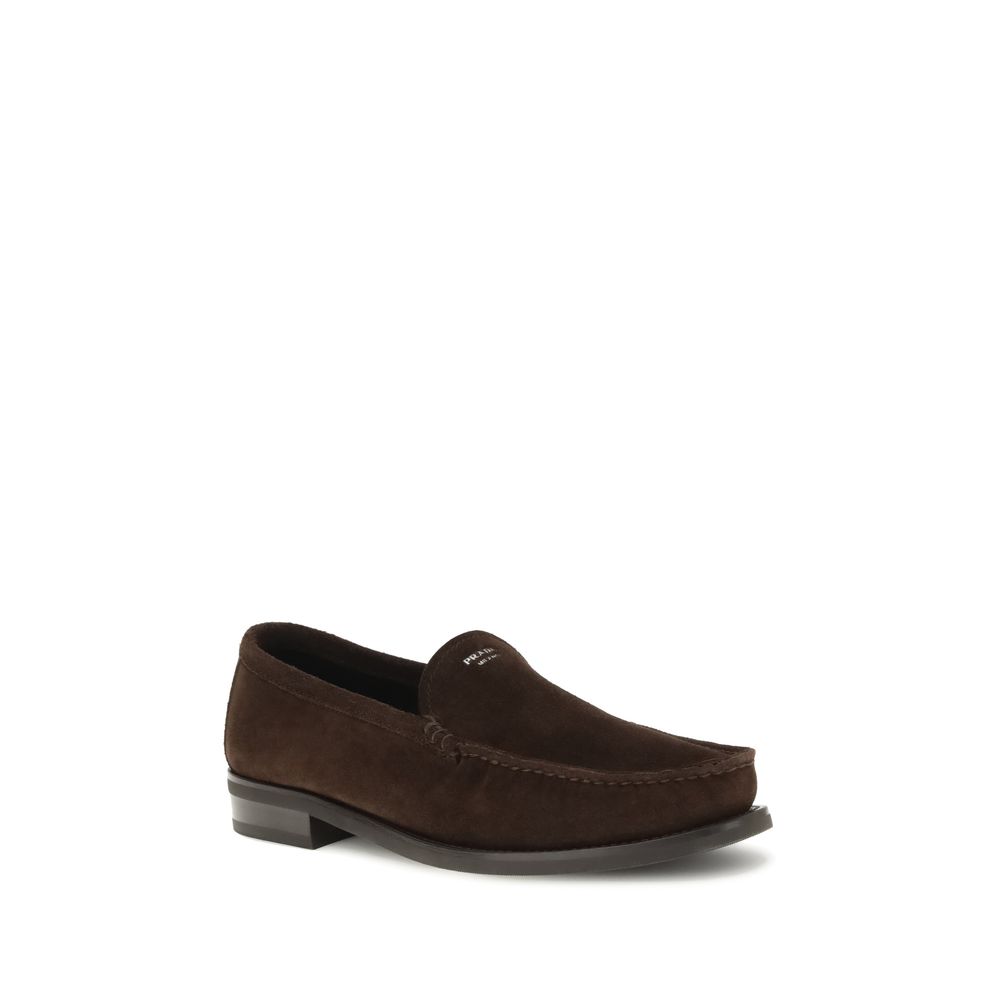 Loafers Prada en cuir marron