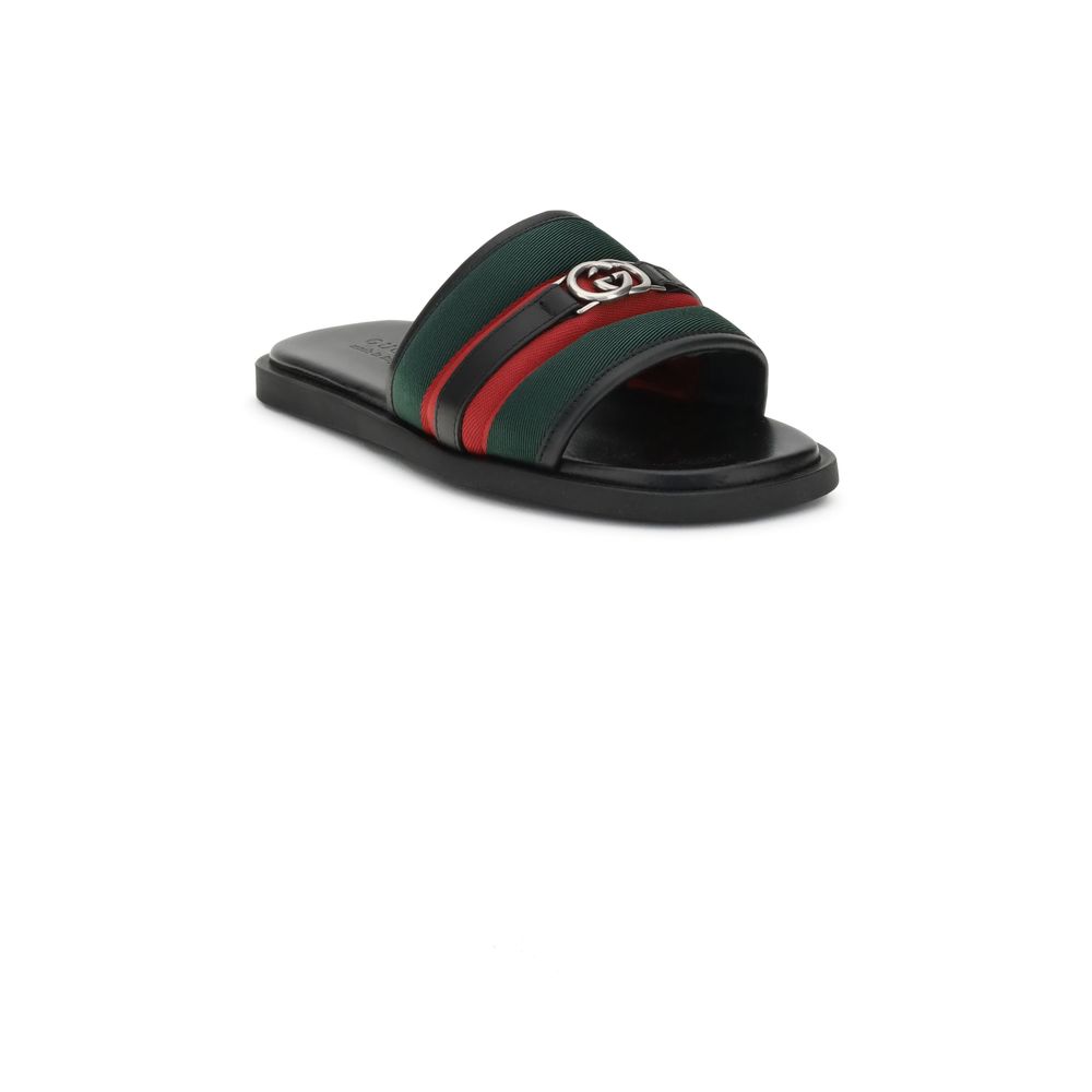 Sandales Gucci GG vert et rouge