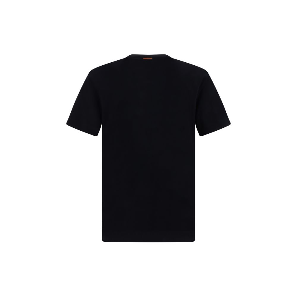 T-Shirt Zegna avec monogramme contrastant blanc