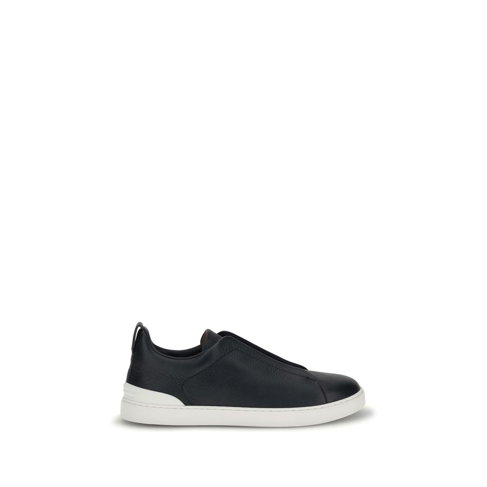 Baskets Zegna Leather Sneakers noires